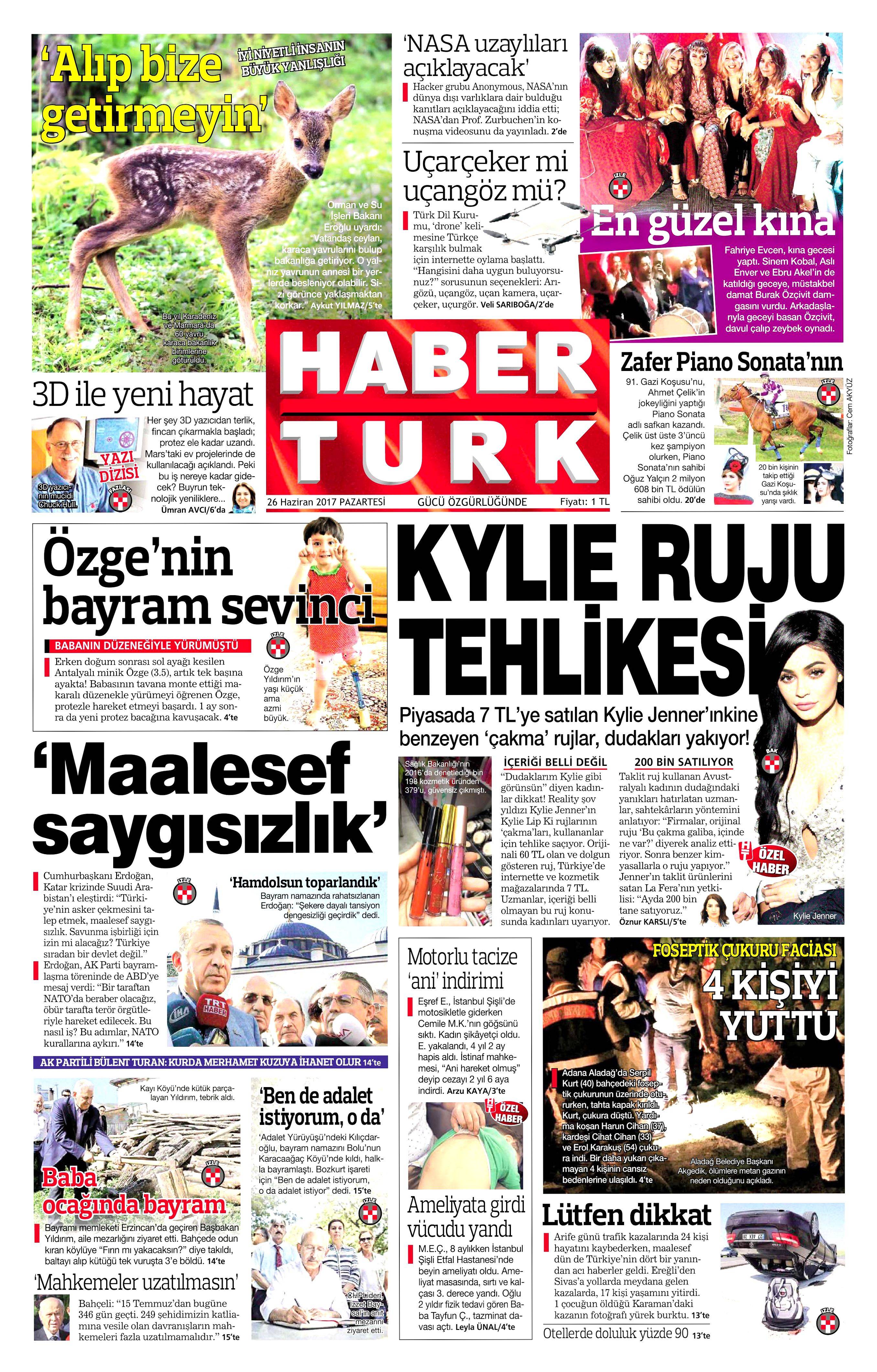 26 Haziran 2017 Pazartesi gazete manşetleri - 10