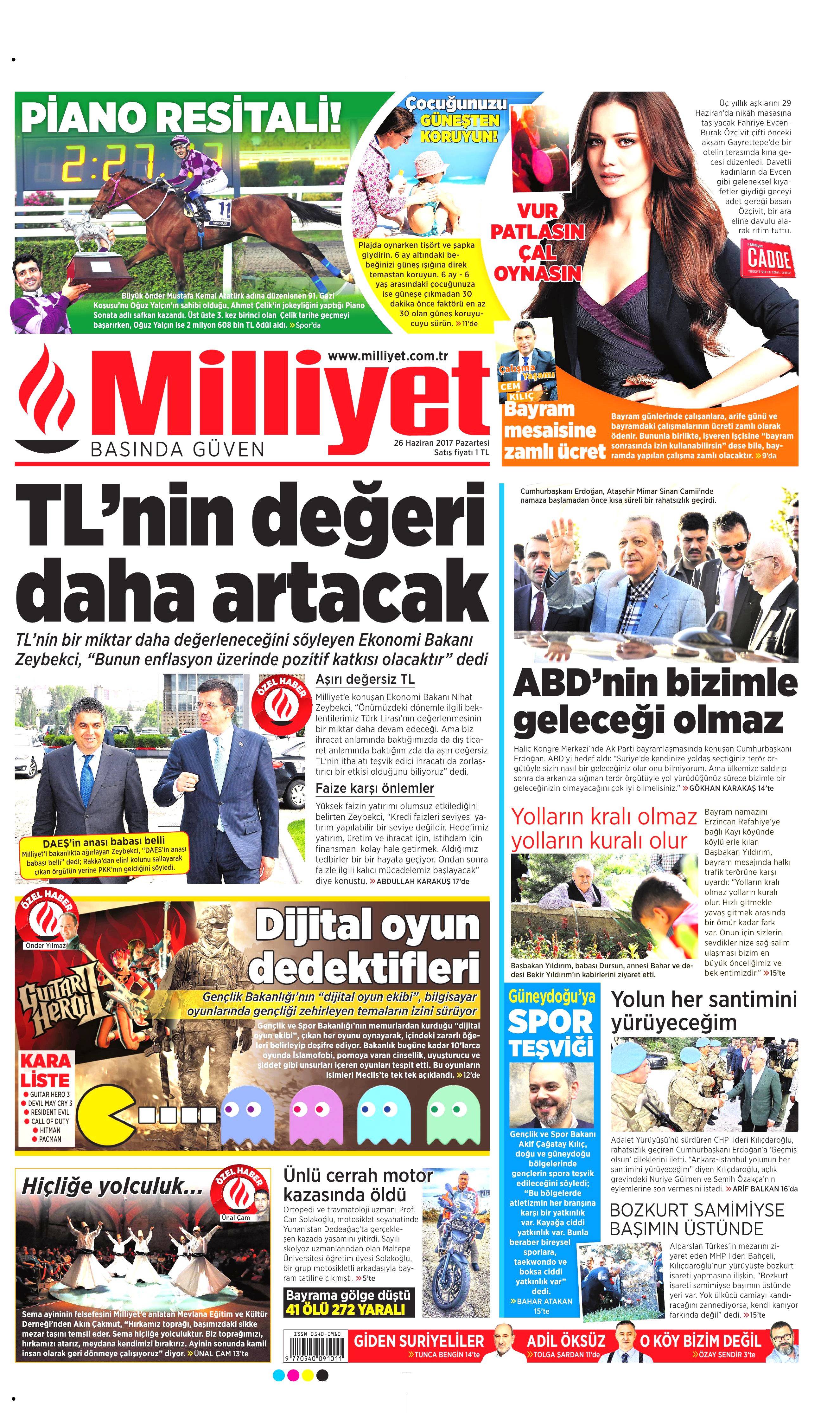 26 Haziran 2017 Pazartesi gazete manşetleri - 15