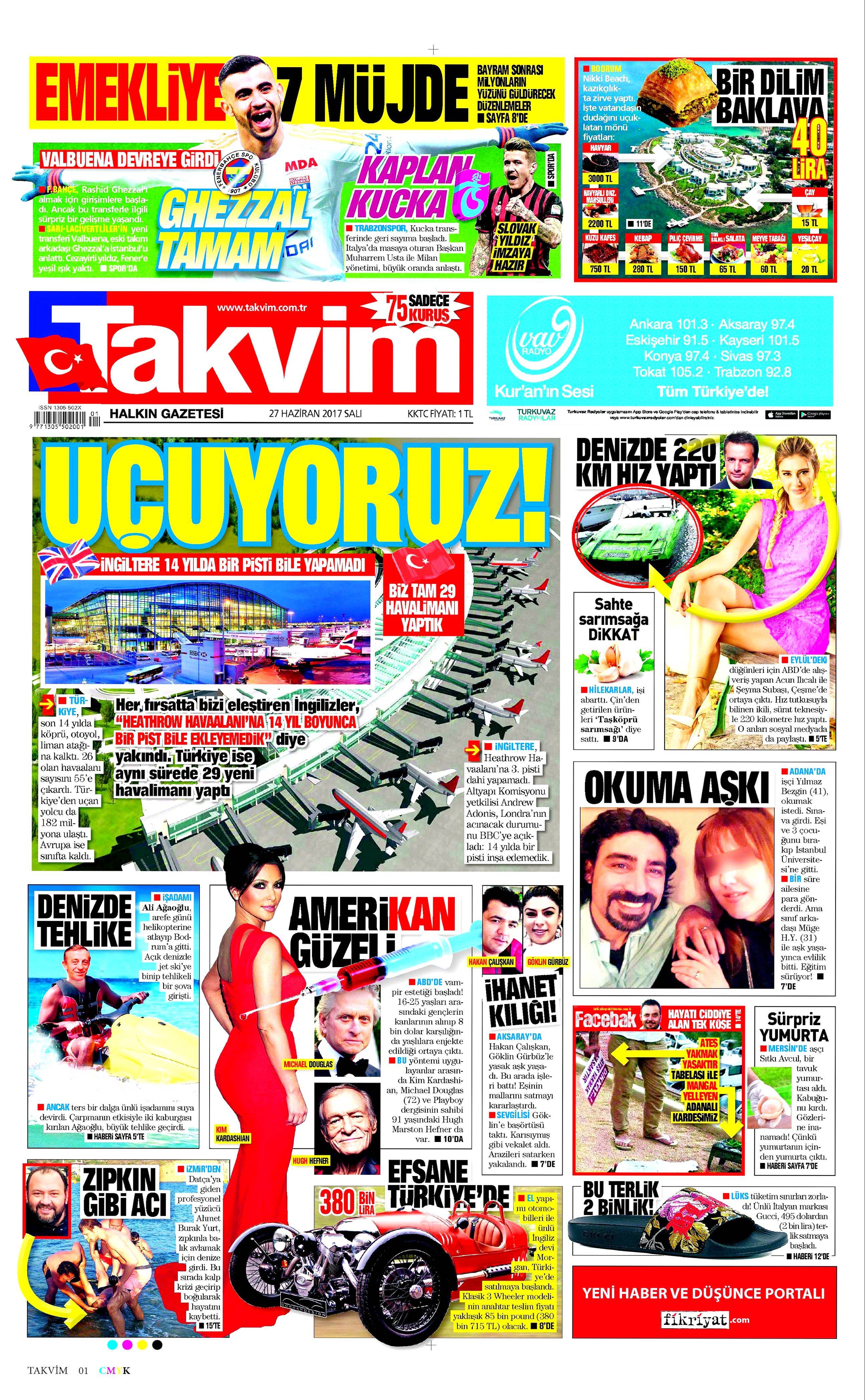 27 Haziran 2017 Salı gazete manşetleri - 18