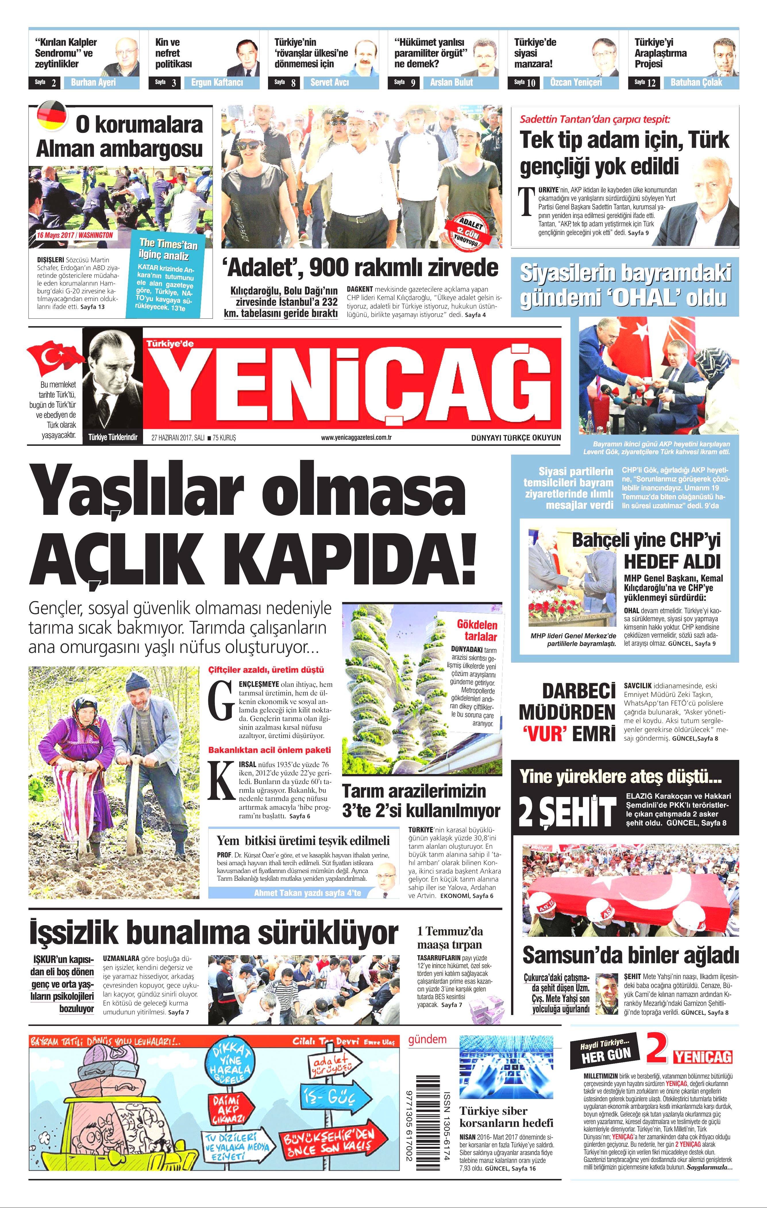 27 Haziran 2017 Salı gazete manşetleri - 23