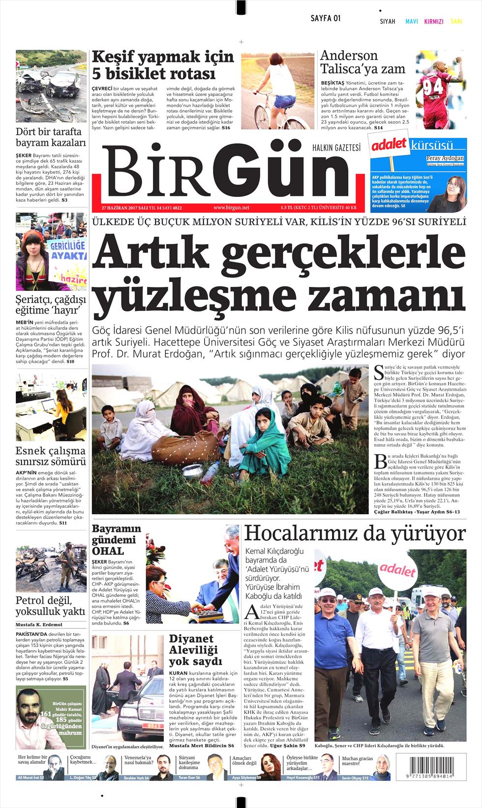 27 Haziran 2017 Salı gazete manşetleri - 4