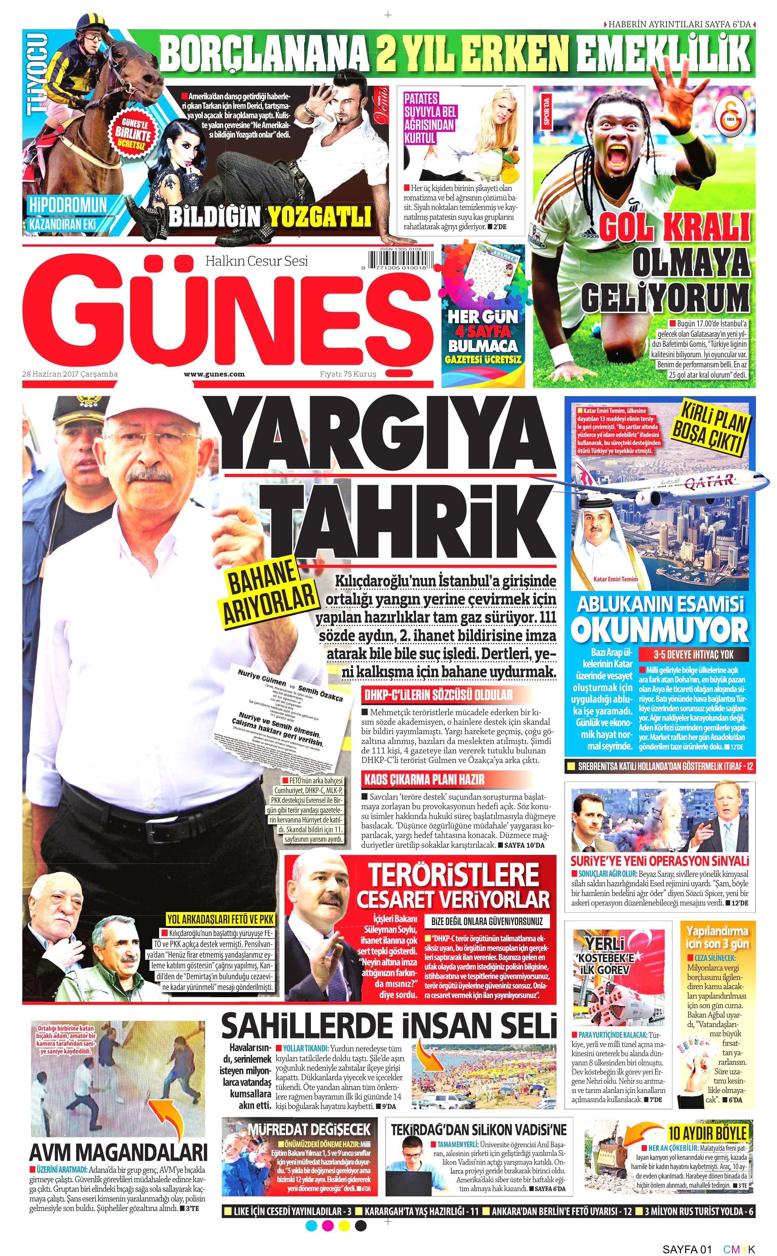 28 Haziran 2017 Çarşamba gazete manşetleri - 8