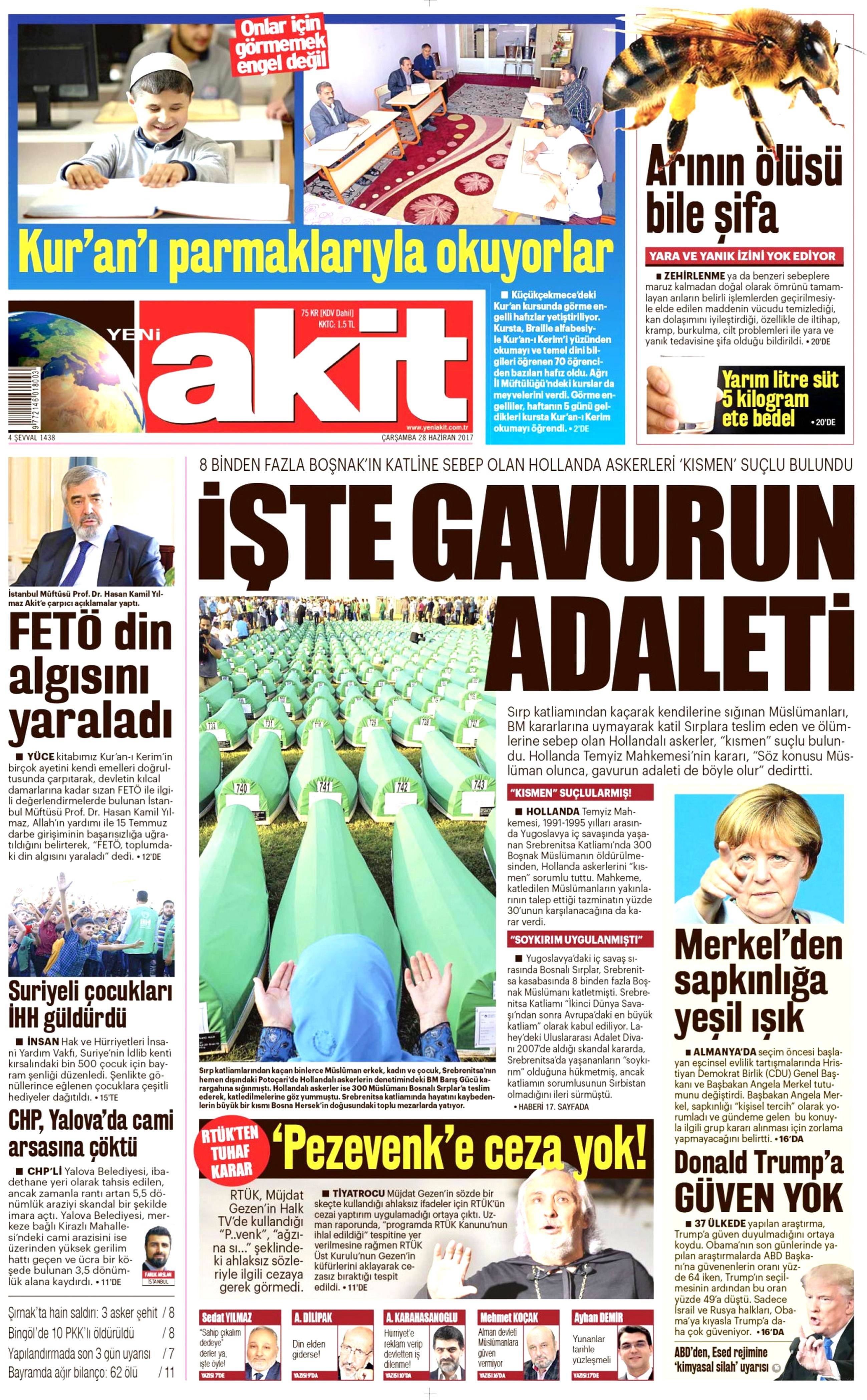 28 Haziran 2017 Çarşamba gazete manşetleri - 2