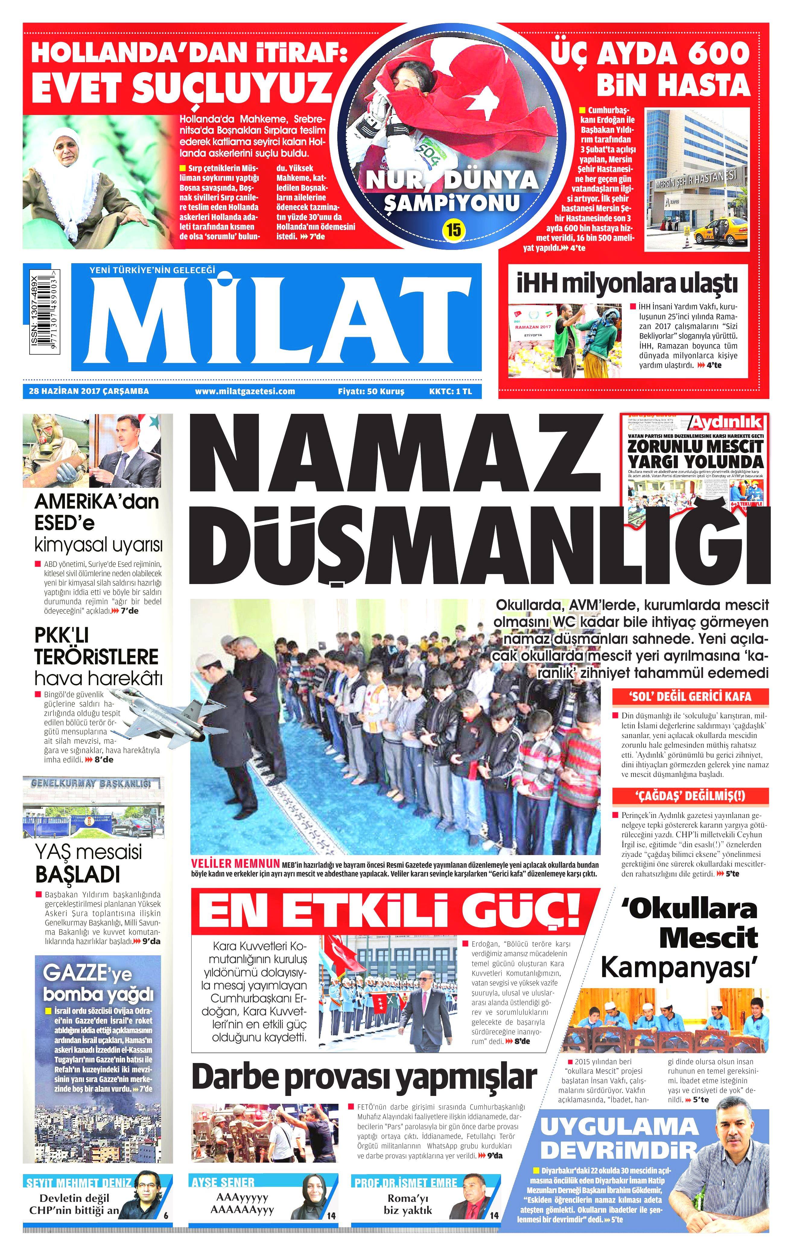 28 Haziran 2017 Çarşamba gazete manşetleri - 13