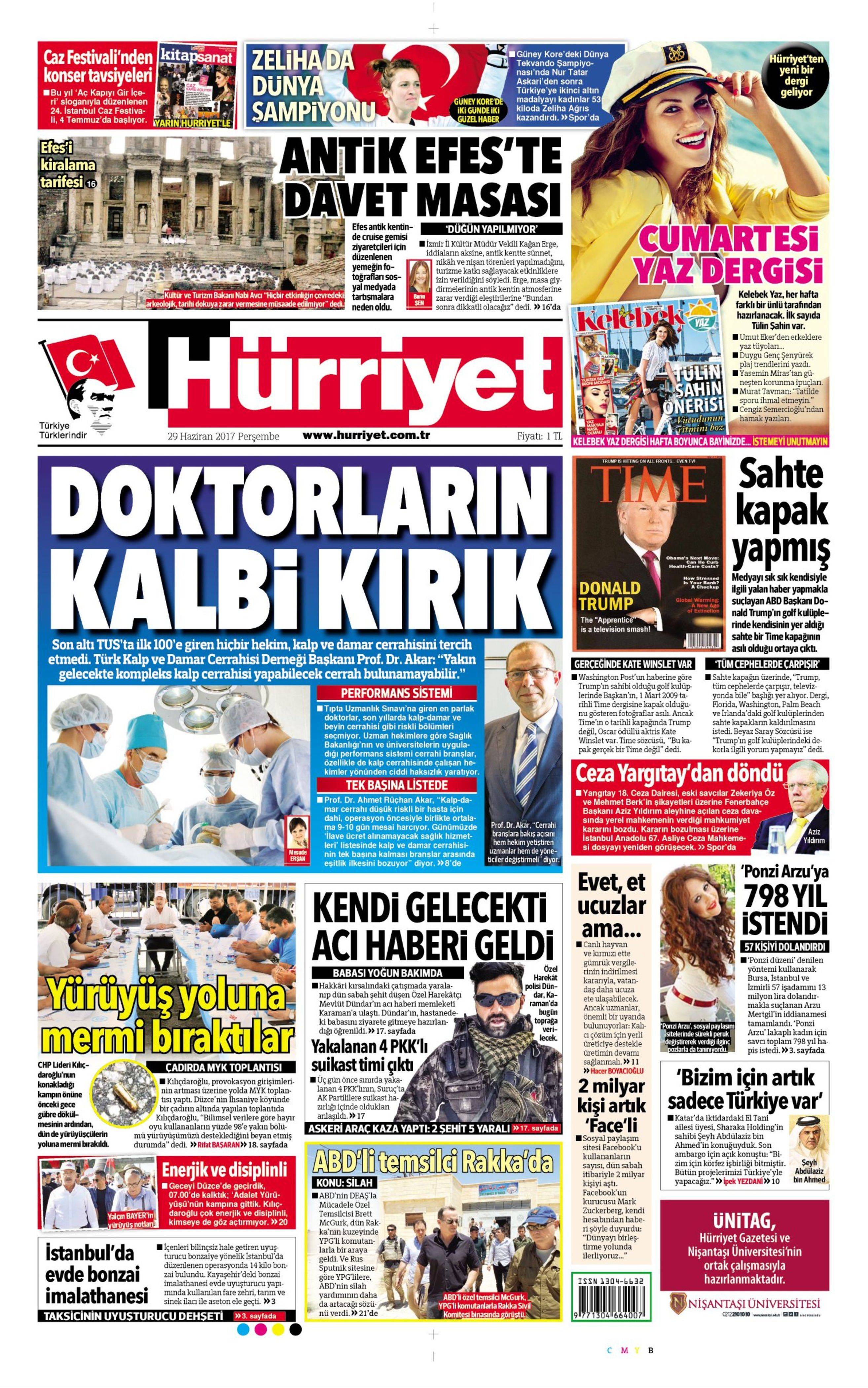 29 Haziran 2017 Perşembe gazete manşetleri - 10