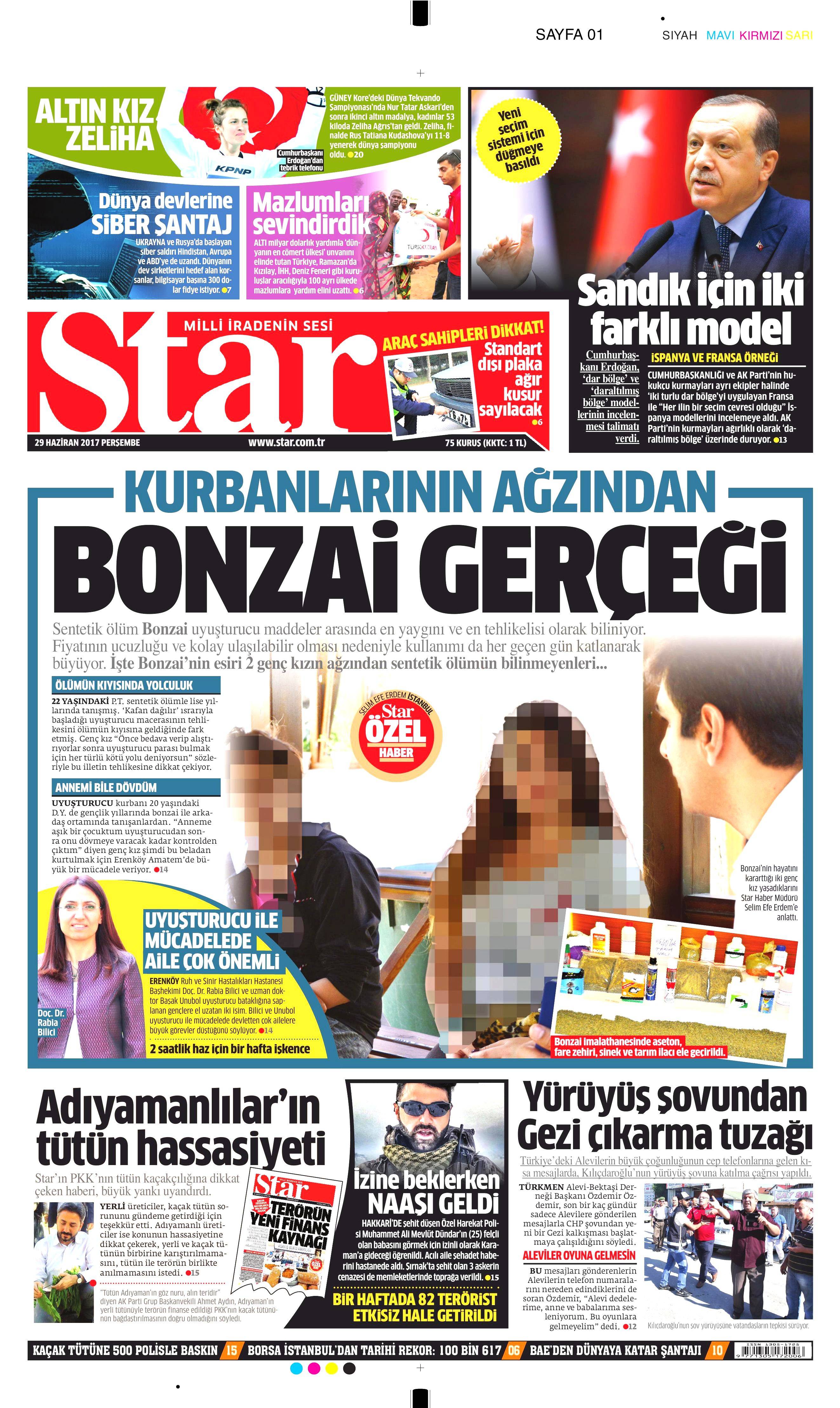 29 Haziran 2017 Perşembe gazete manşetleri - 20