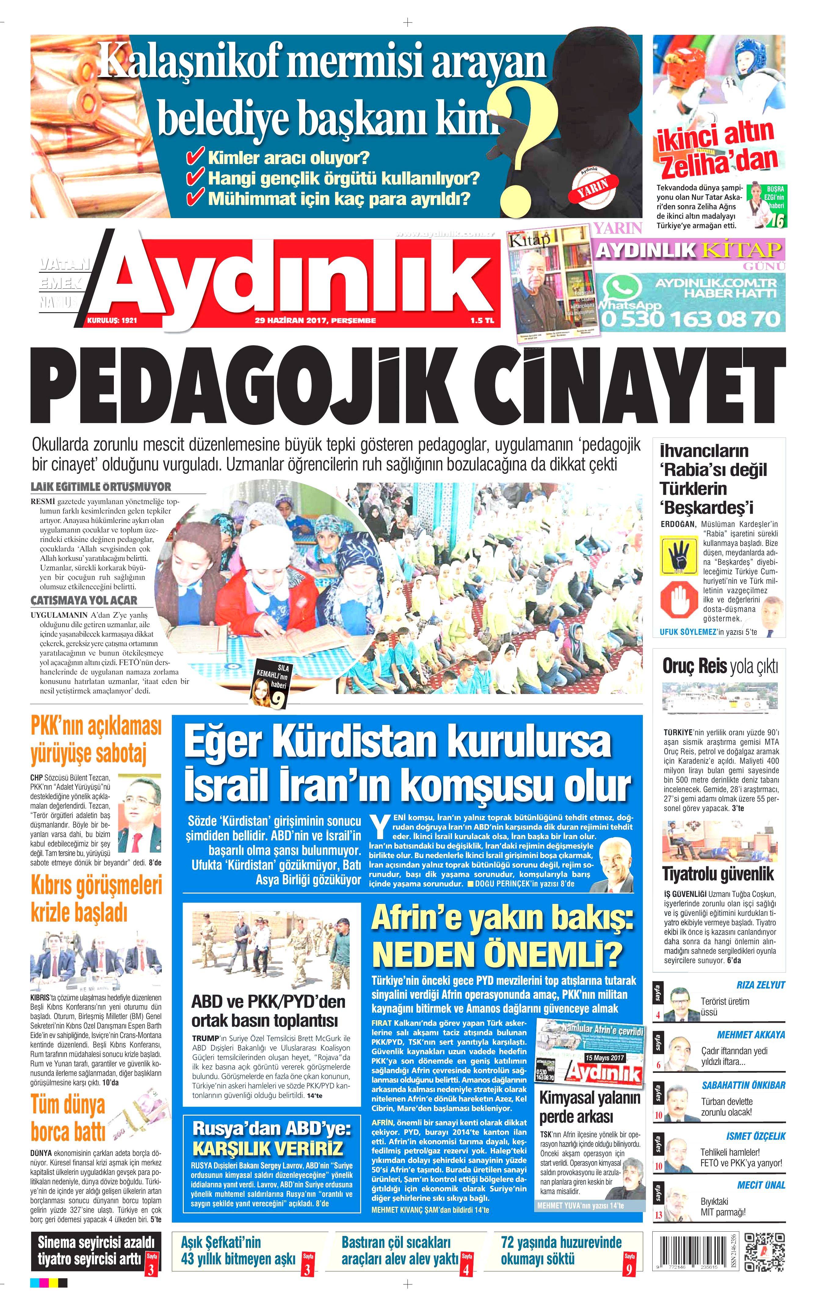 29 Haziran 2017 Perşembe gazete manşetleri - 3