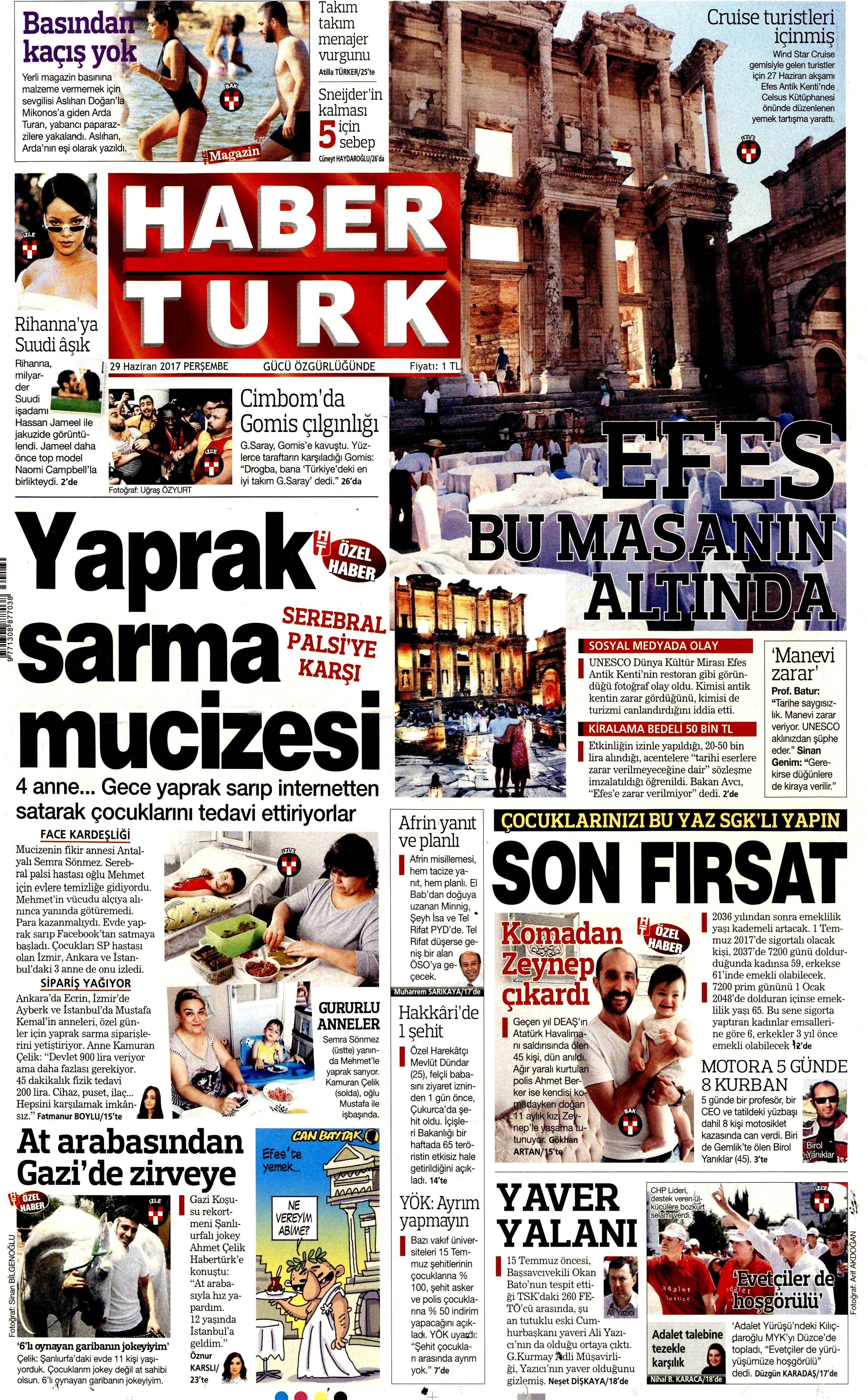 29 Haziran 2017 Perşembe gazete manşetleri - 9