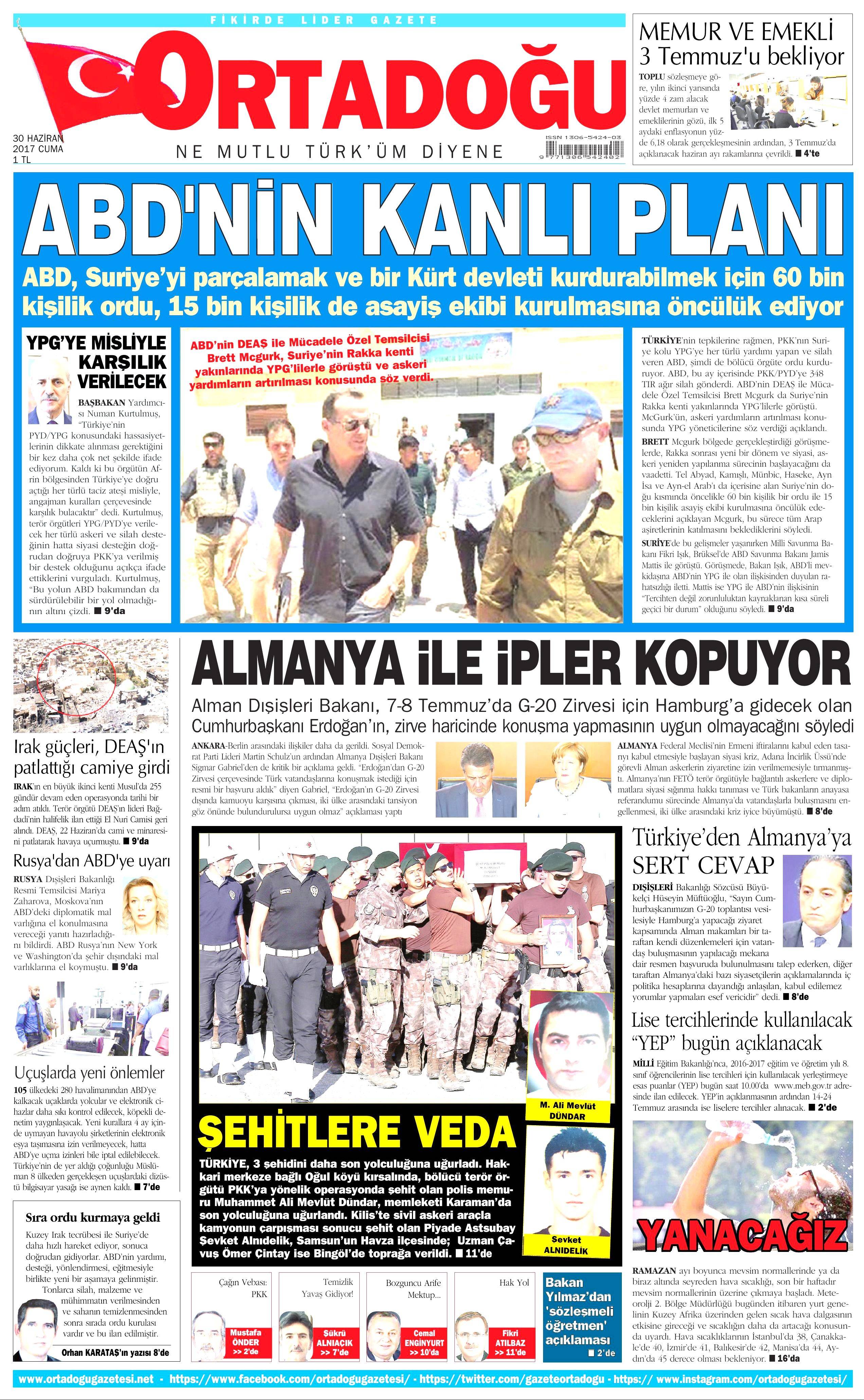 30 Haziran 2017 Cuma gazete manşetleri - 16