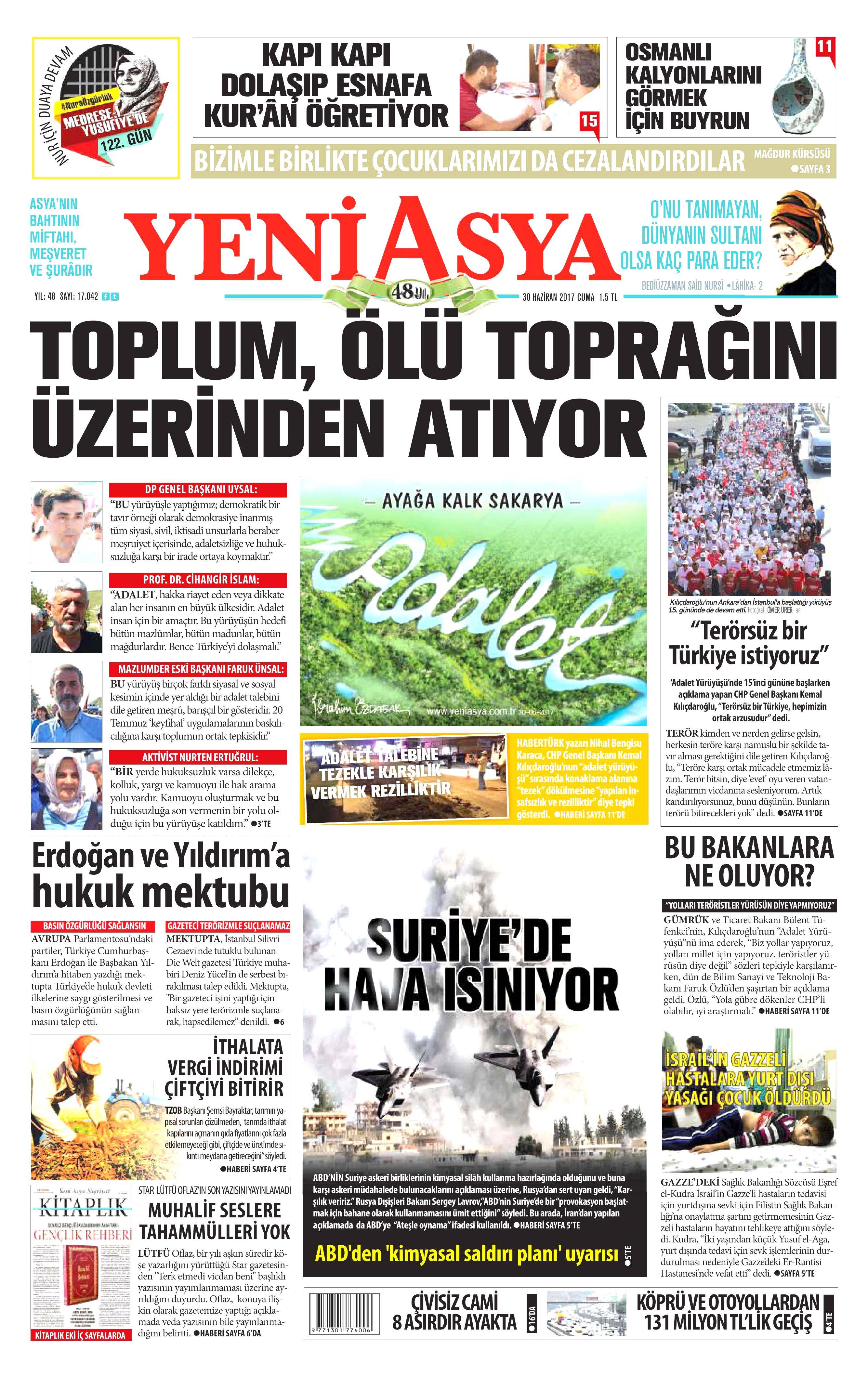 30 Haziran 2017 Cuma gazete manşetleri - 24