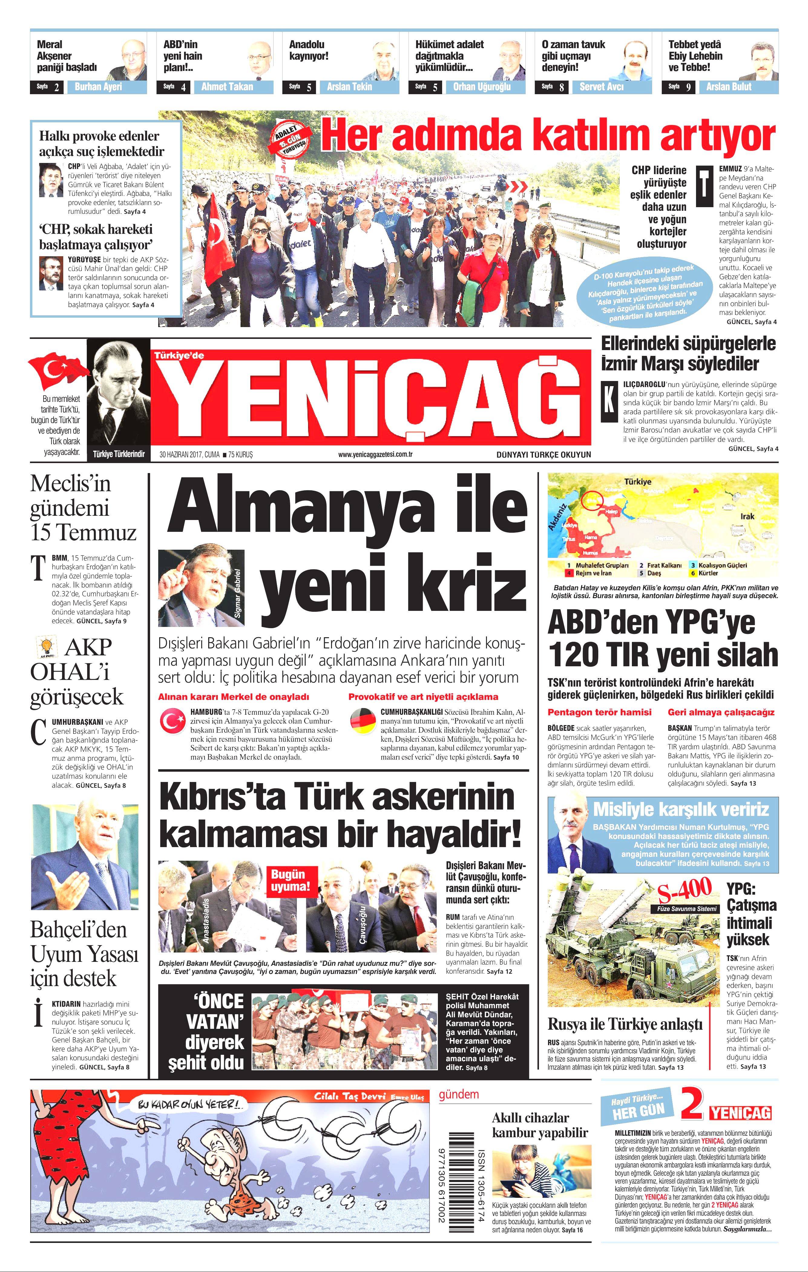 30 Haziran 2017 Cuma gazete manşetleri - 26