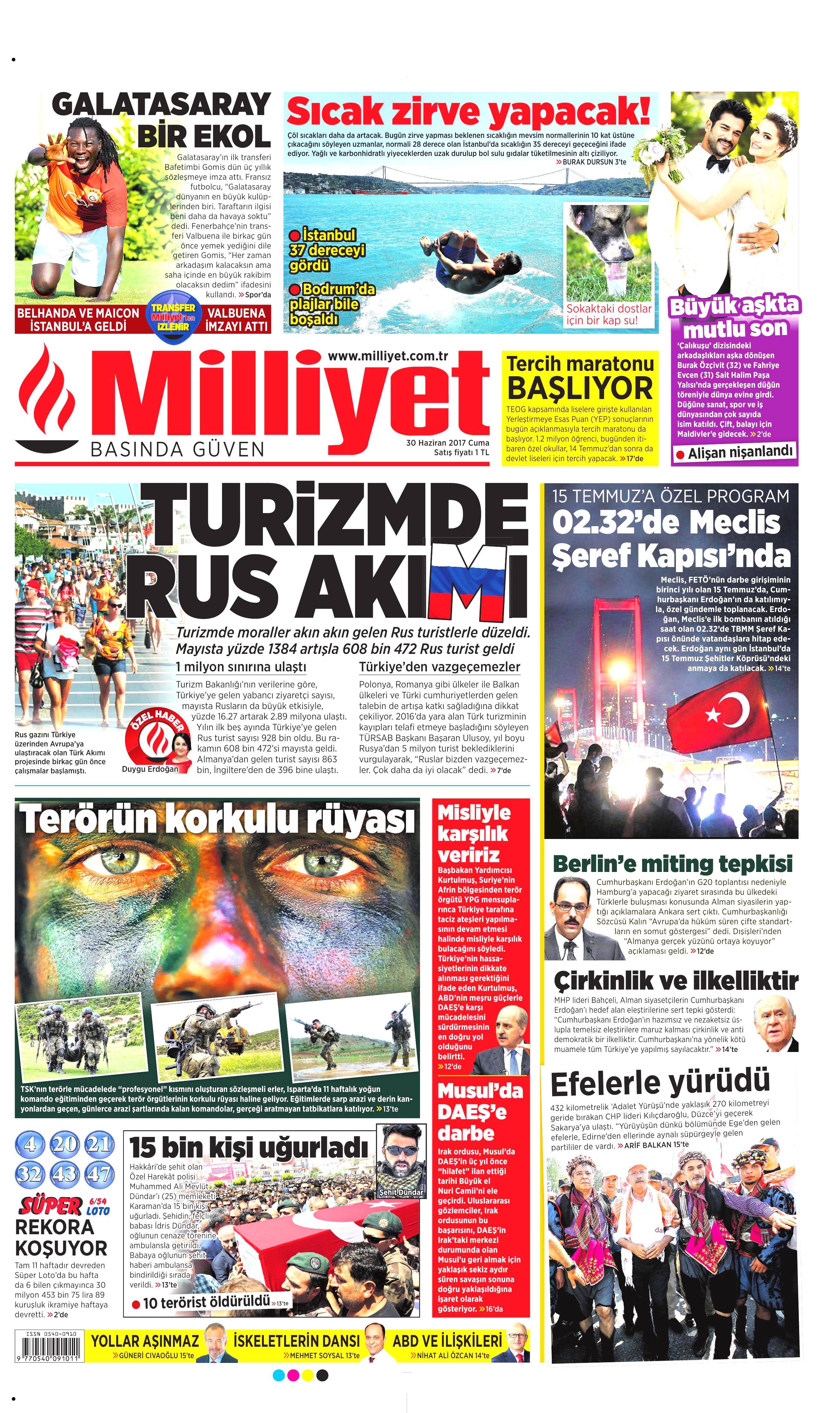 30 Haziran 2017 Cuma gazete manşetleri - 15