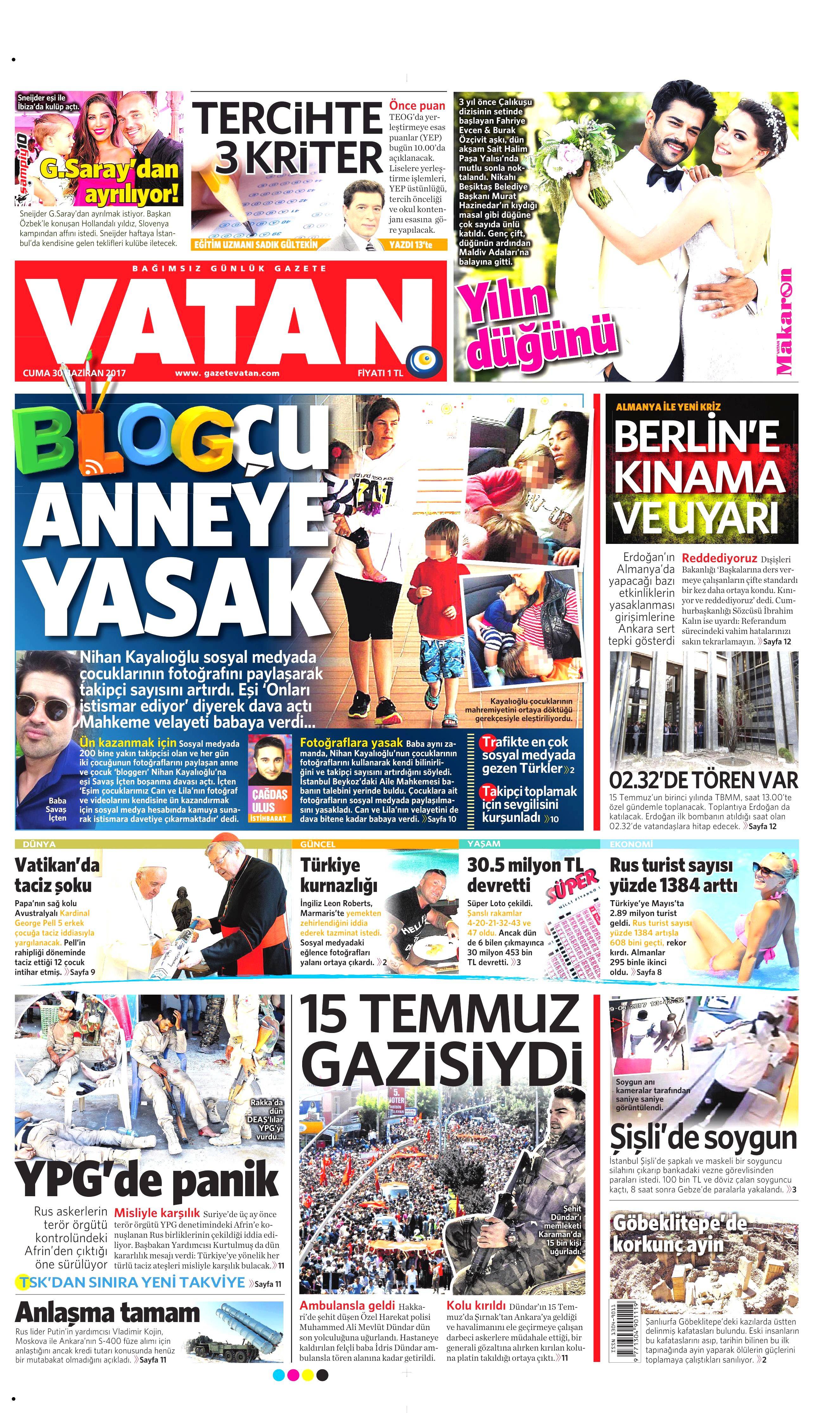 30 Haziran 2017 Cuma gazete manşetleri - 23