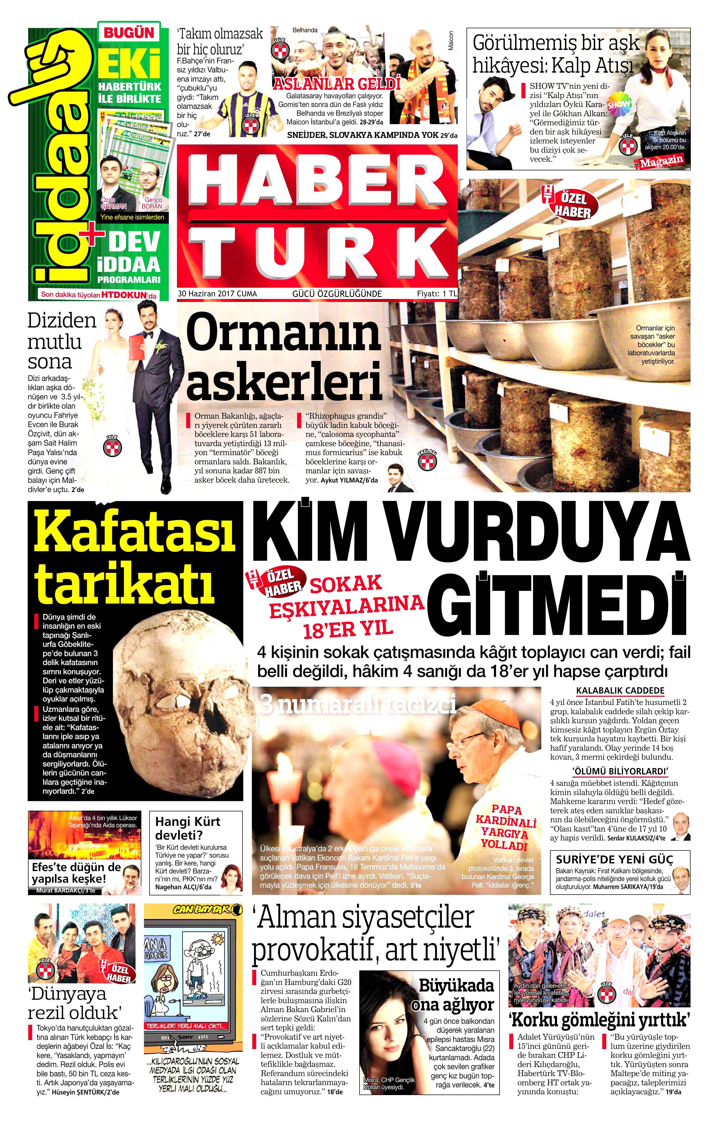 30 Haziran 2017 Cuma gazete manşetleri - 9