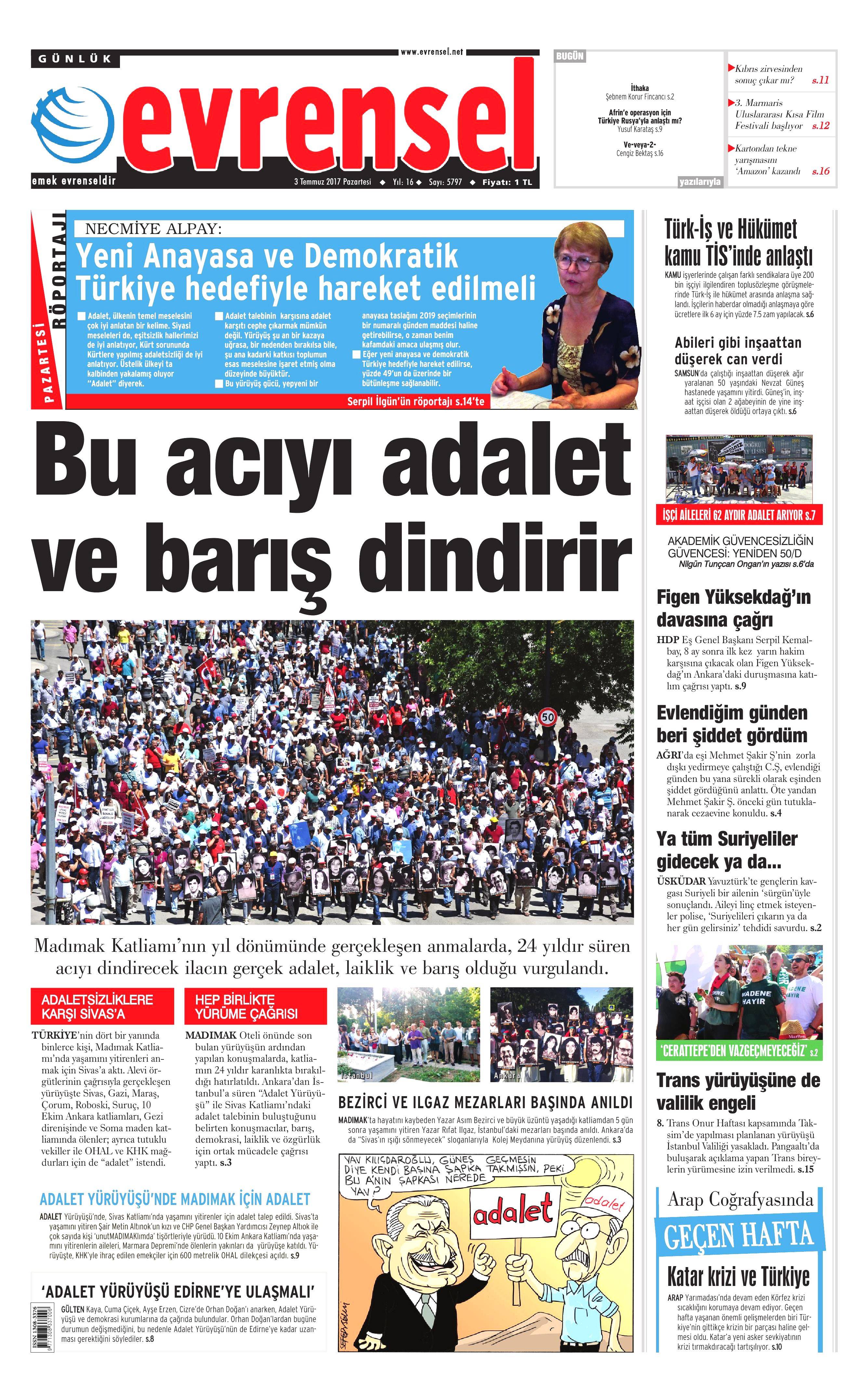 3 Temmuz 2017 Pazartesi gazete manşetleri - 7