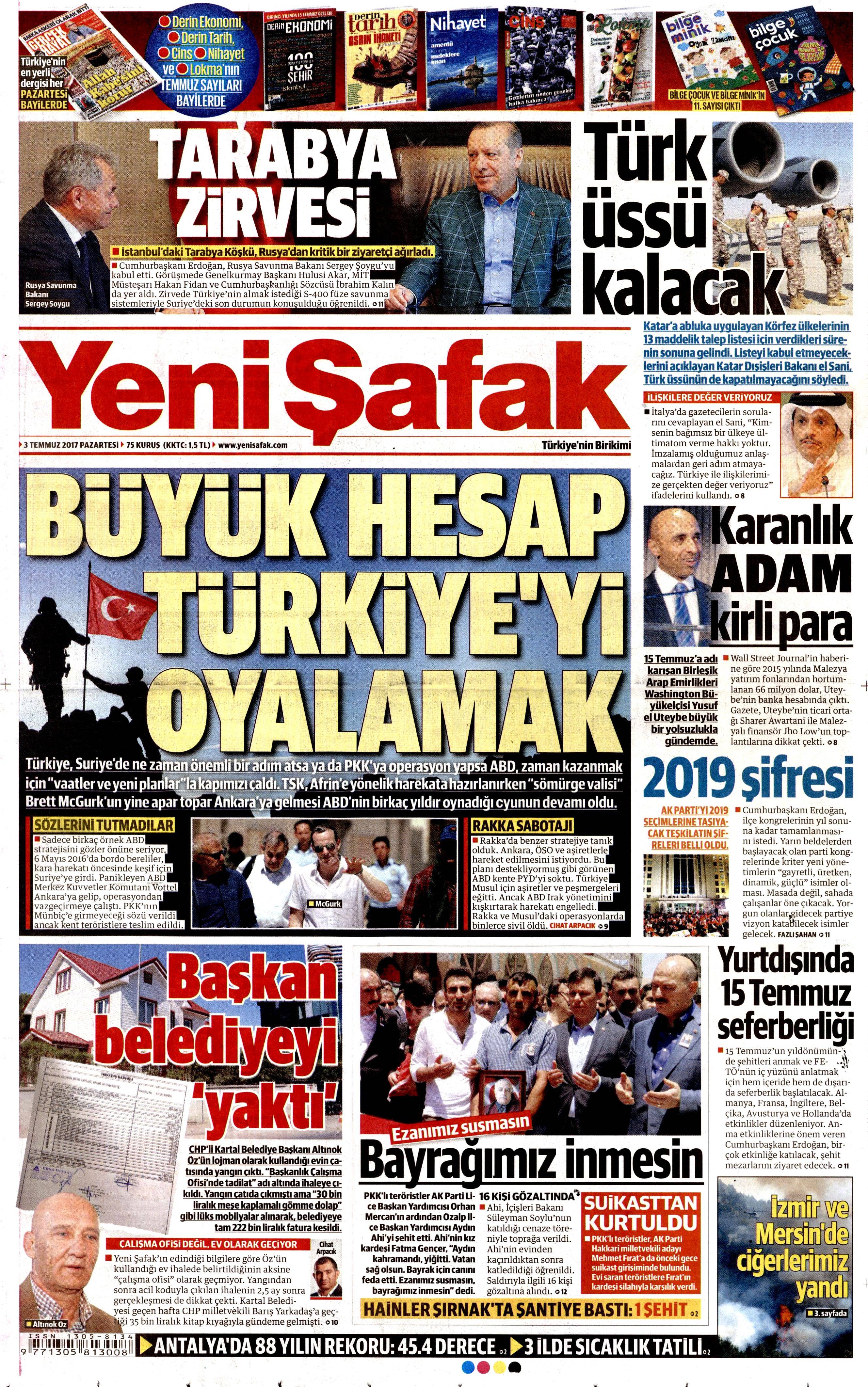 3 Temmuz 2017 Pazartesi gazete manşetleri - 27