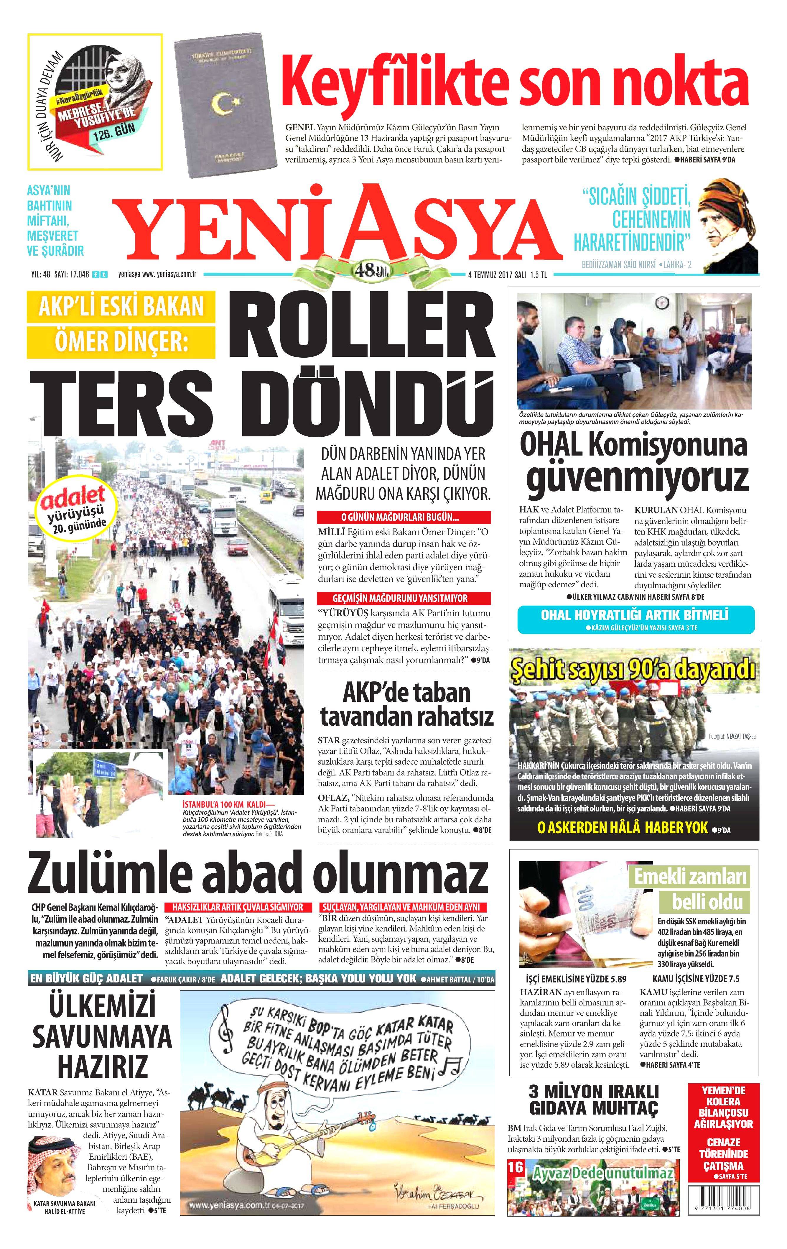 4 Temmuz 2017 Salı gazete manşetleri - 24