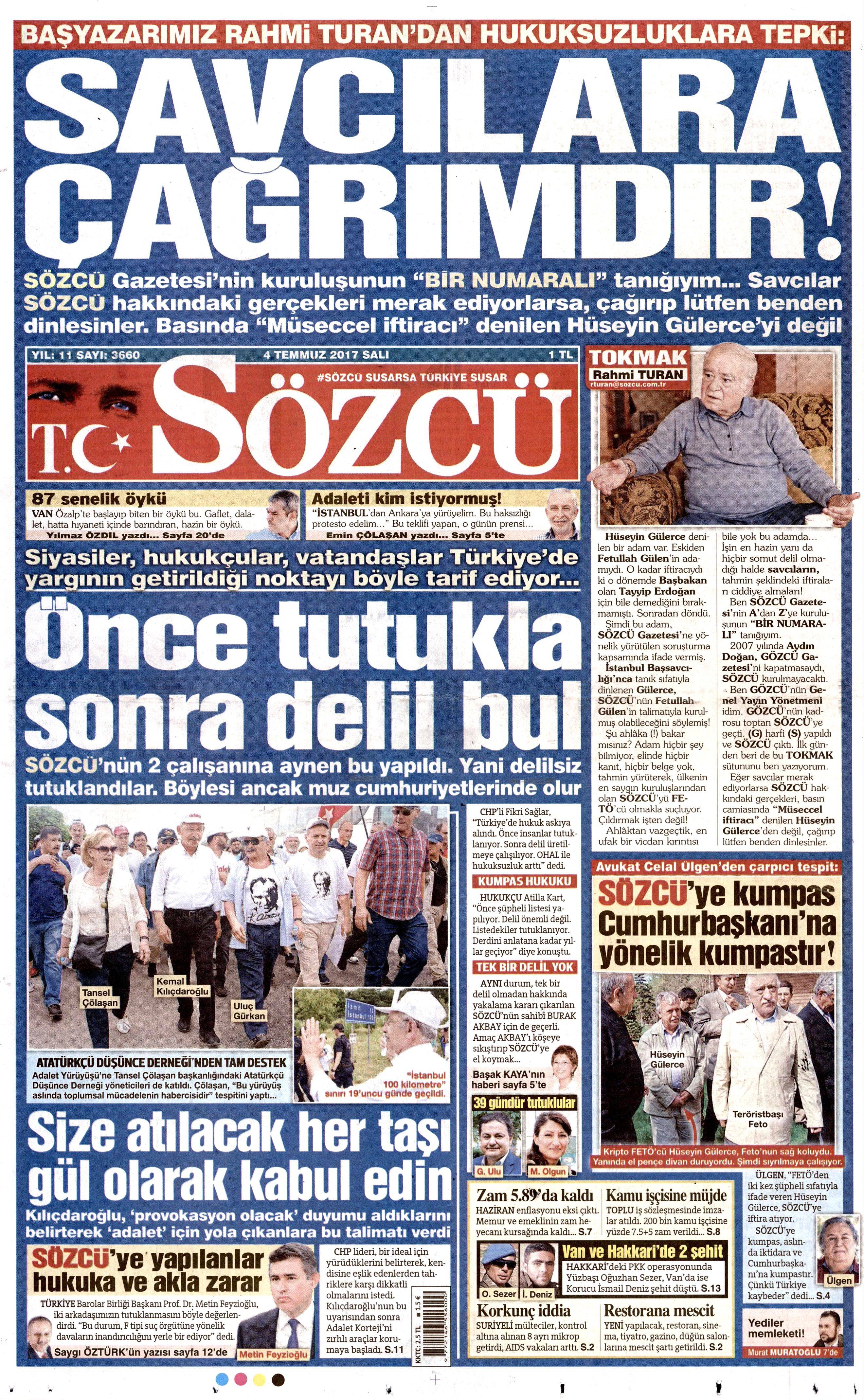 4 Temmuz 2017 Salı gazete manşetleri - 20