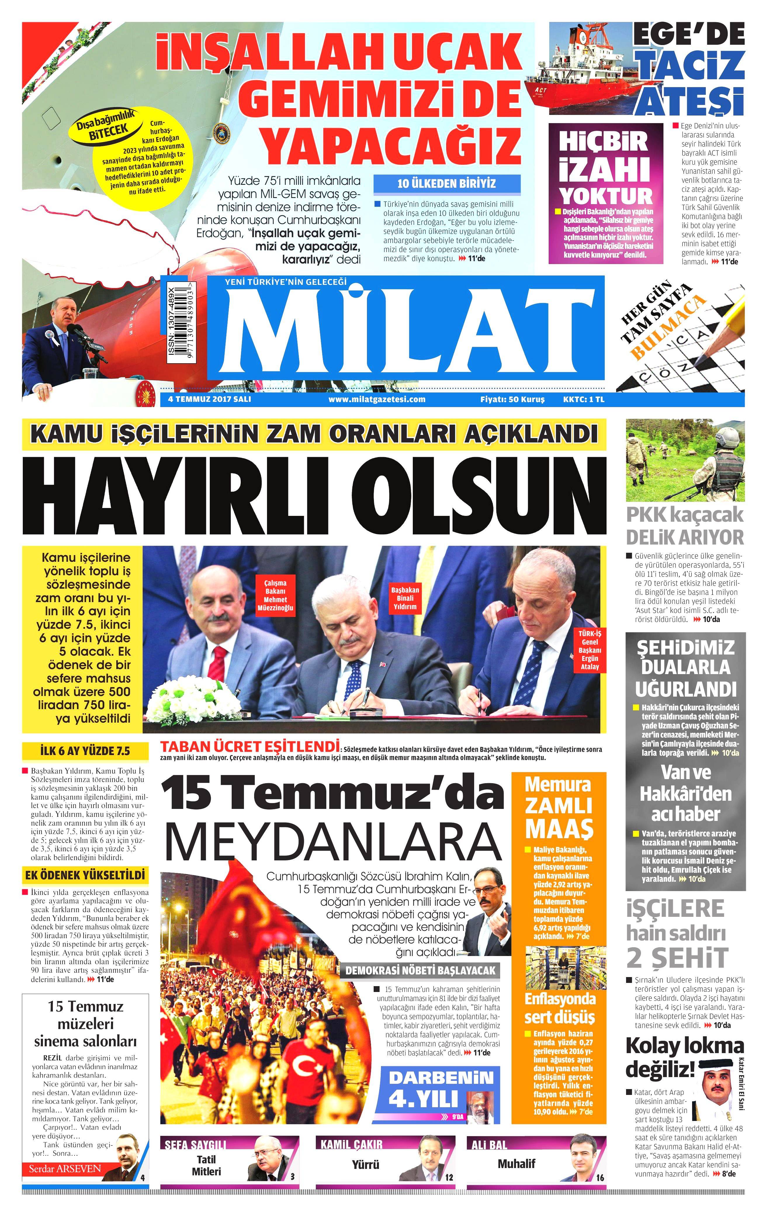 4 Temmuz 2017 Salı gazete manşetleri - 13