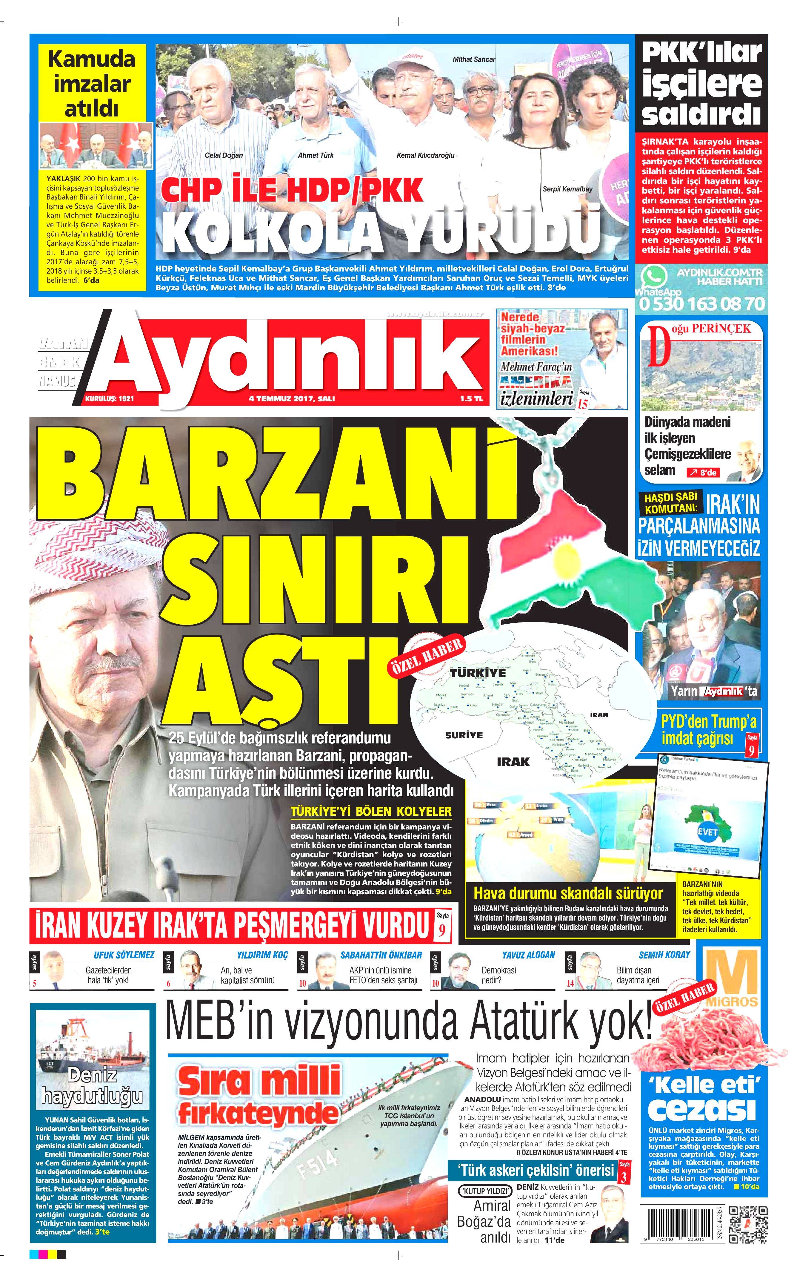 4 Temmuz 2017 Salı gazete manşetleri - 3