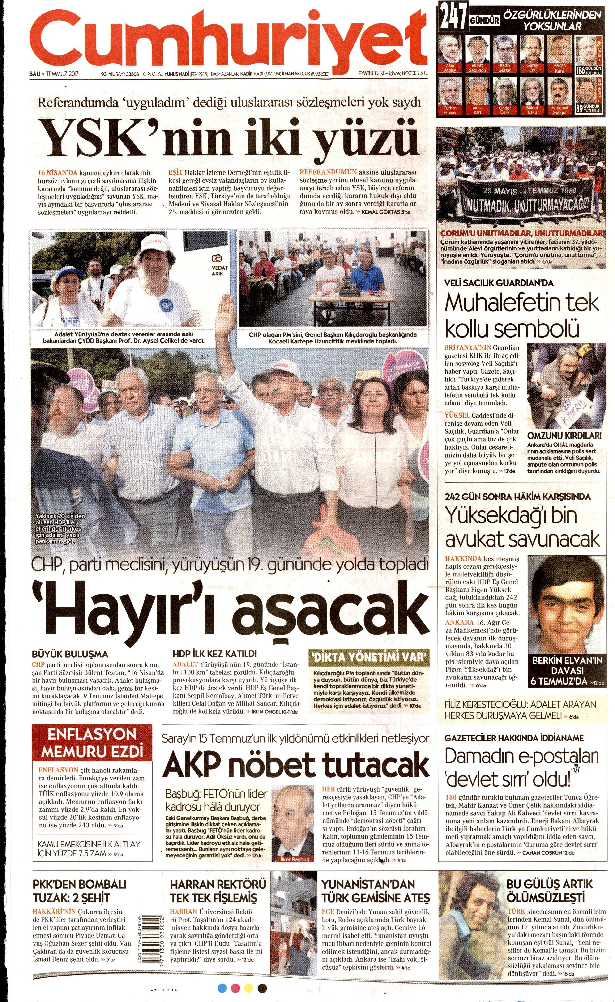 4 Temmuz 2017 Salı gazete manşetleri - 5