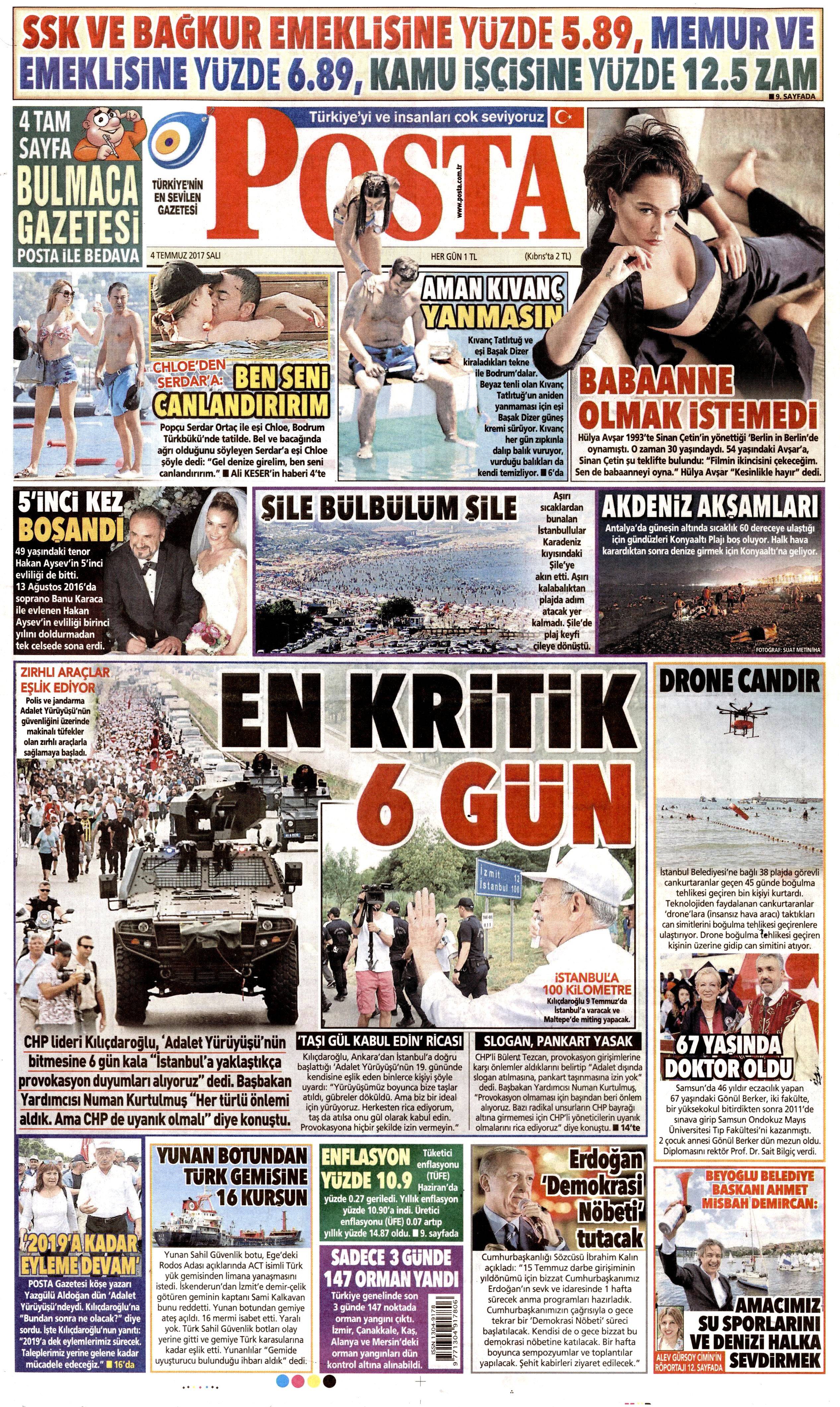 4 Temmuz 2017 Salı gazete manşetleri - 17