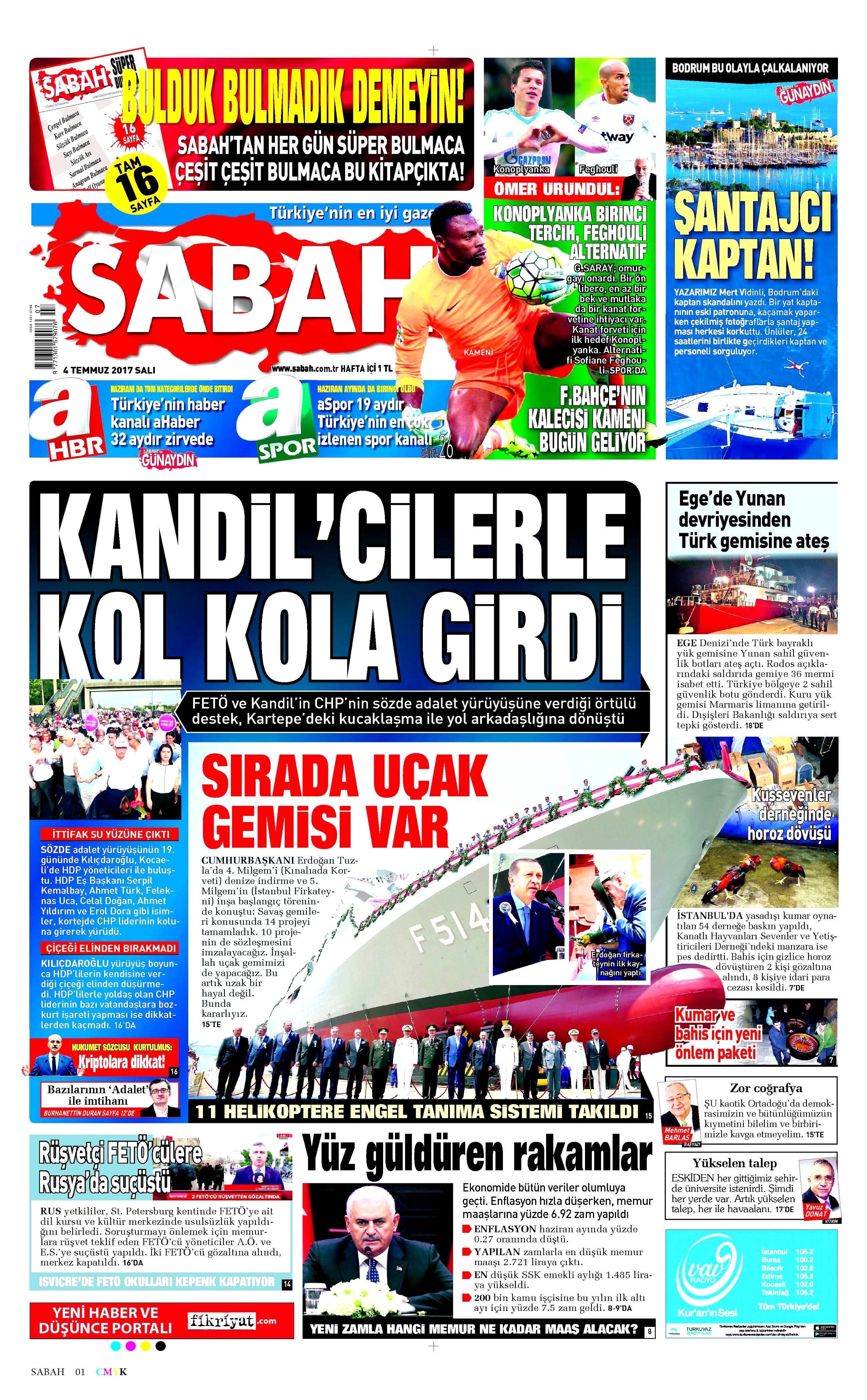 4 Temmuz 2017 Salı gazete manşetleri - 18