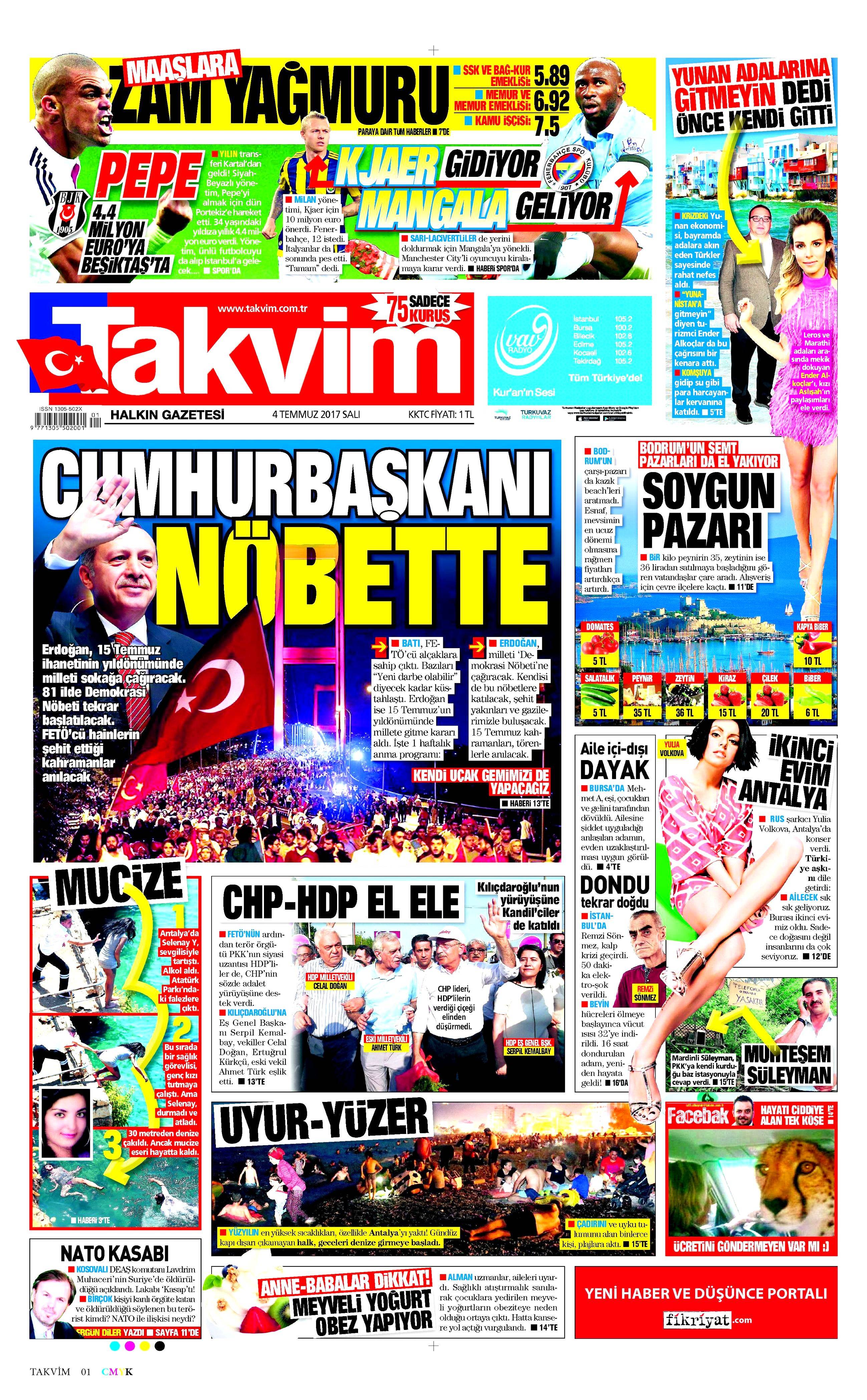 4 Temmuz 2017 Salı gazete manşetleri - 21