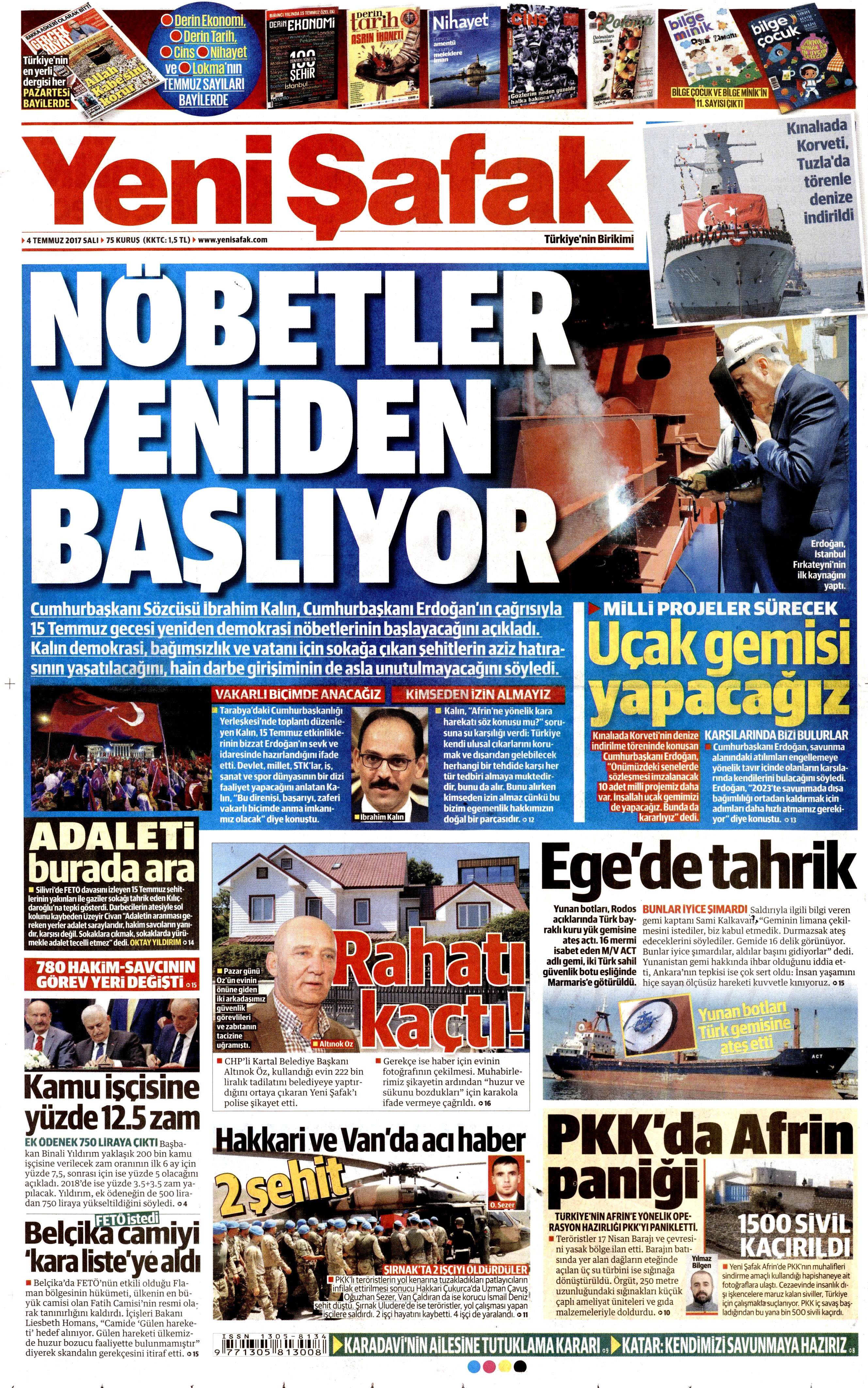 4 Temmuz 2017 Salı gazete manşetleri - 29