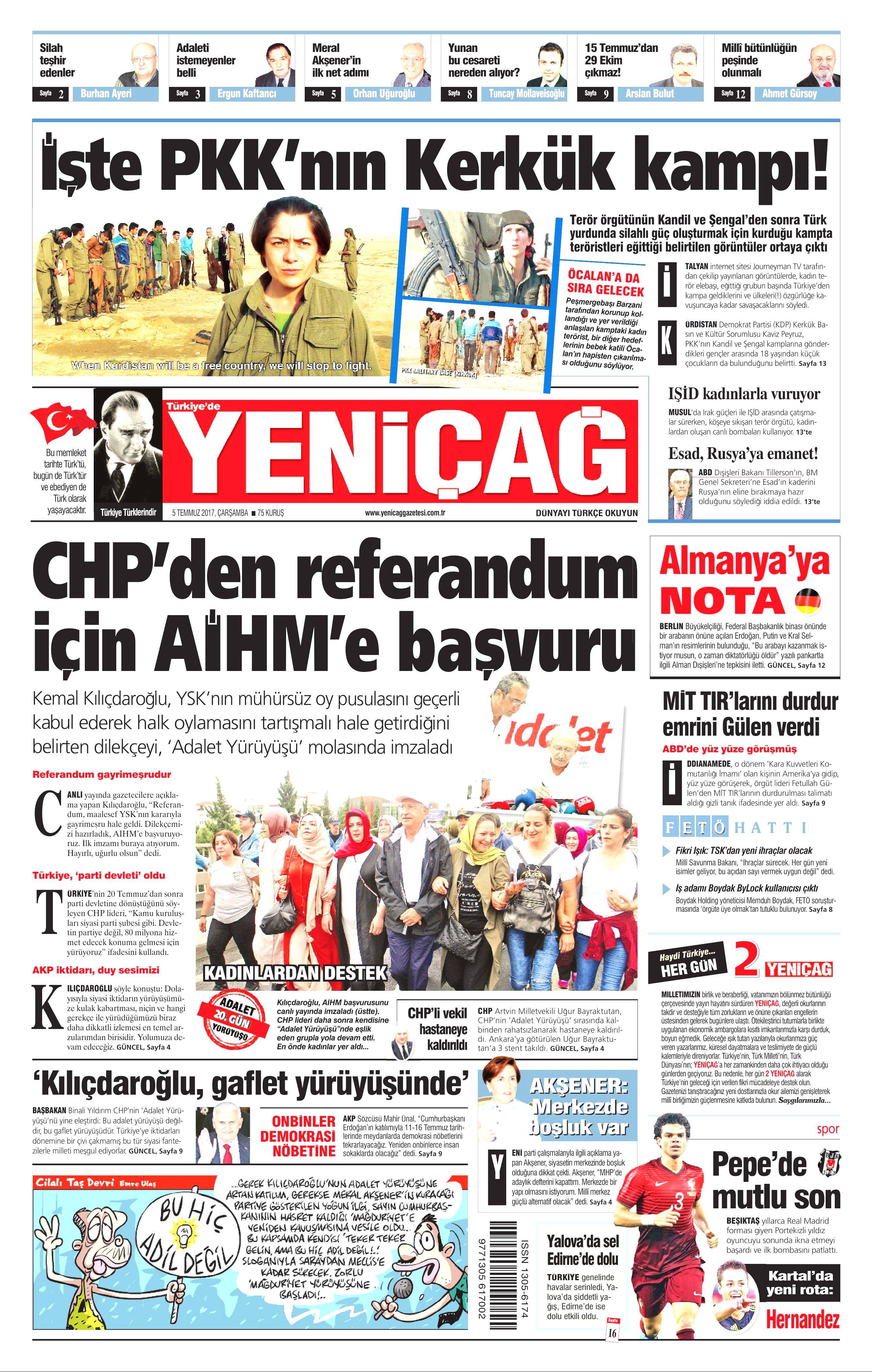 5 Temmuz 2017 Çarşamba gazete manşetleri - 22