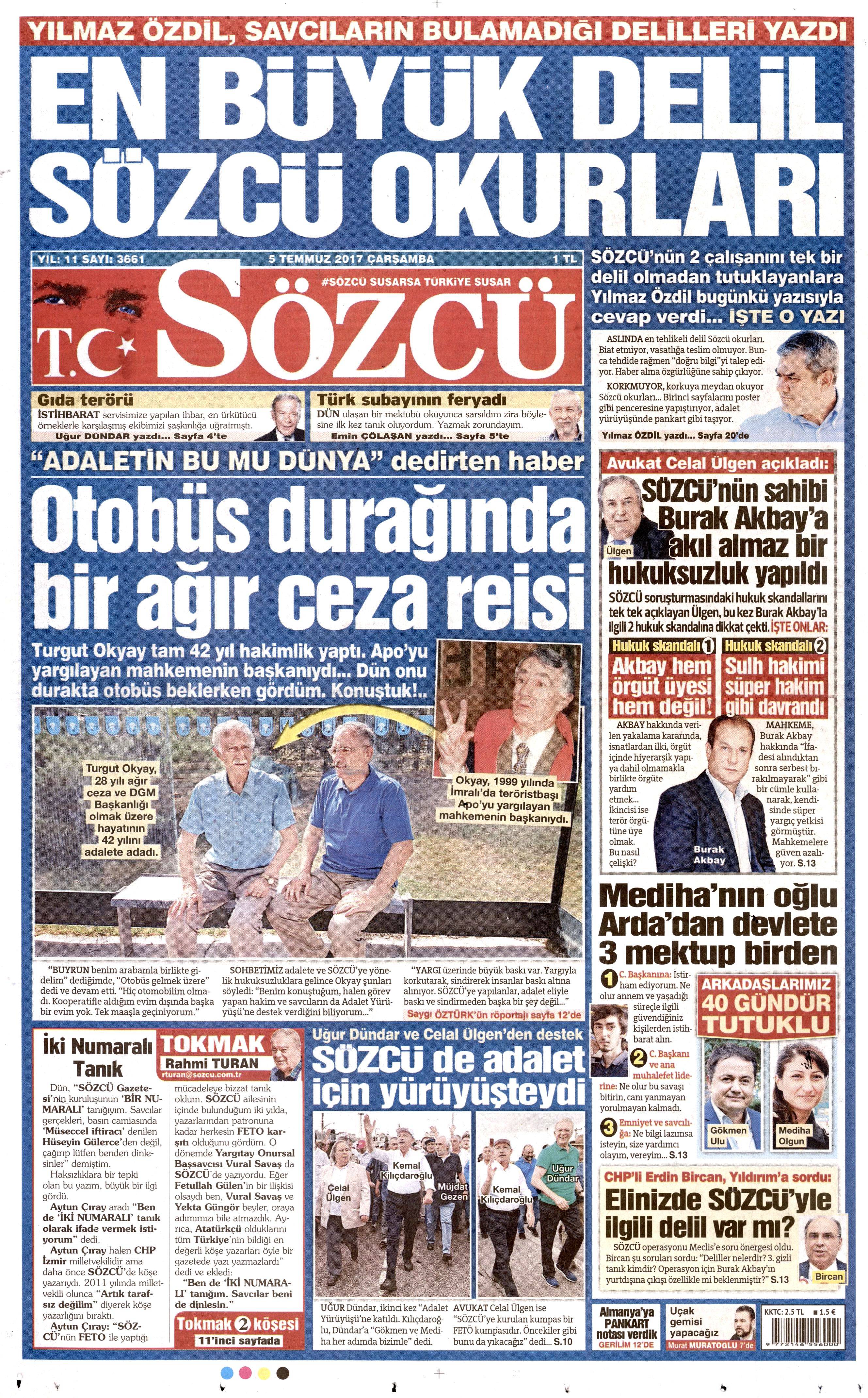 5 Temmuz 2017 Çarşamba gazete manşetleri - 15