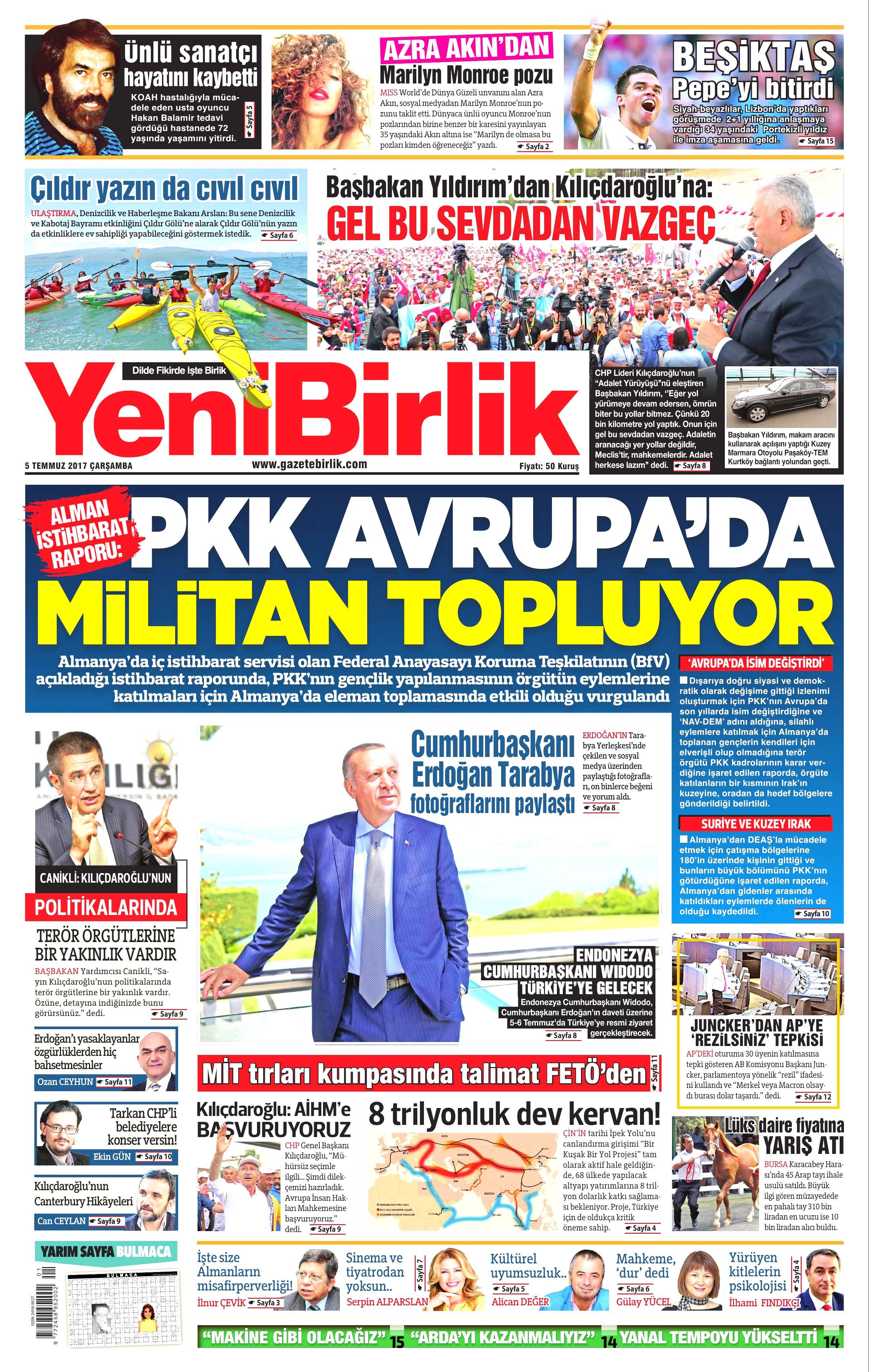 5 Temmuz 2017 Çarşamba gazete manşetleri - 21