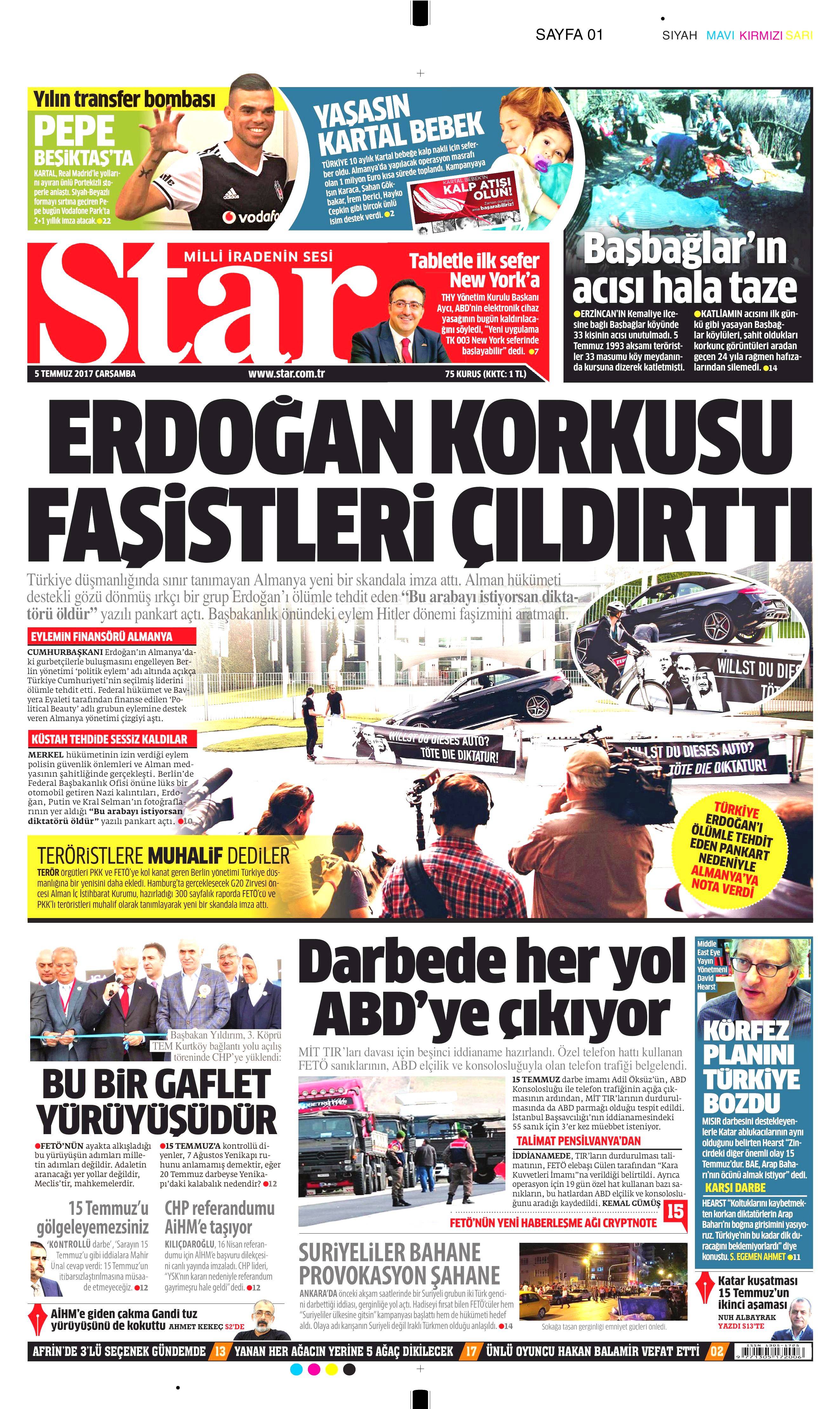 5 Temmuz 2017 Çarşamba gazete manşetleri - 16