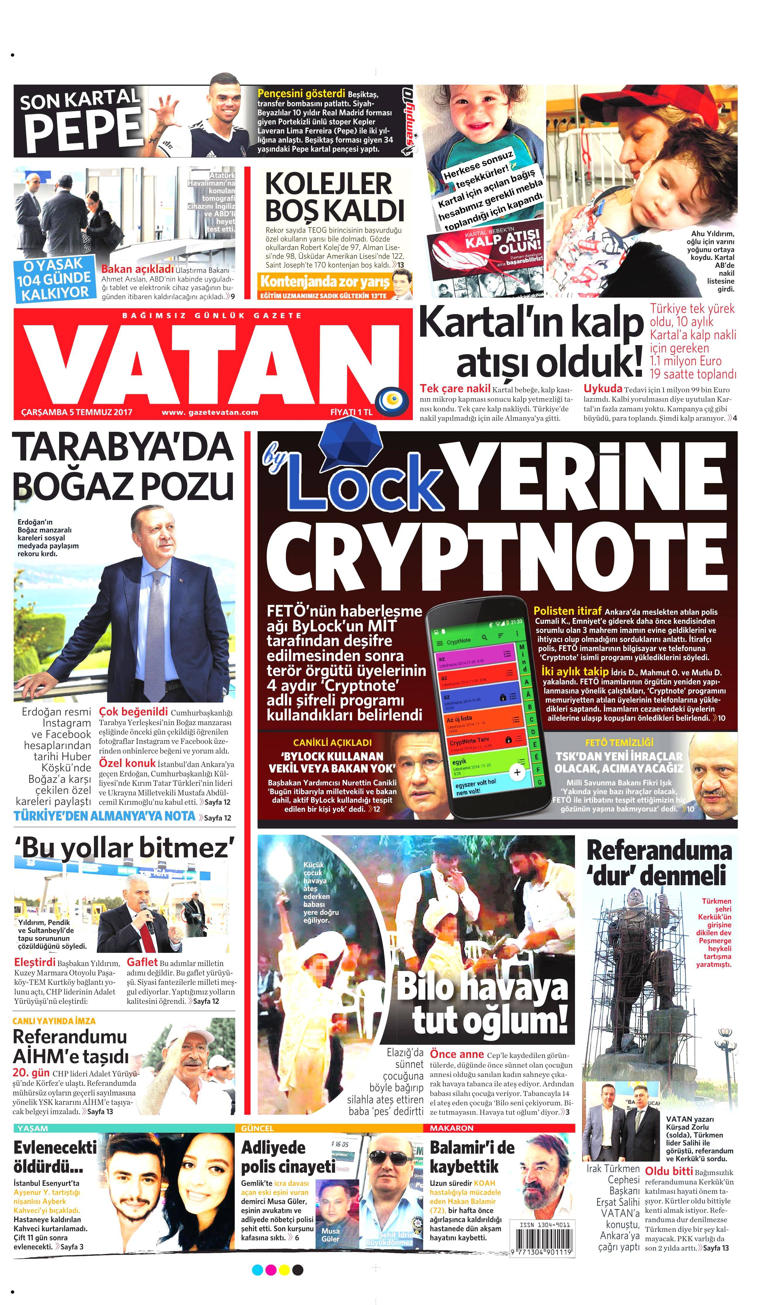 5 Temmuz 2017 Çarşamba gazete manşetleri - 19