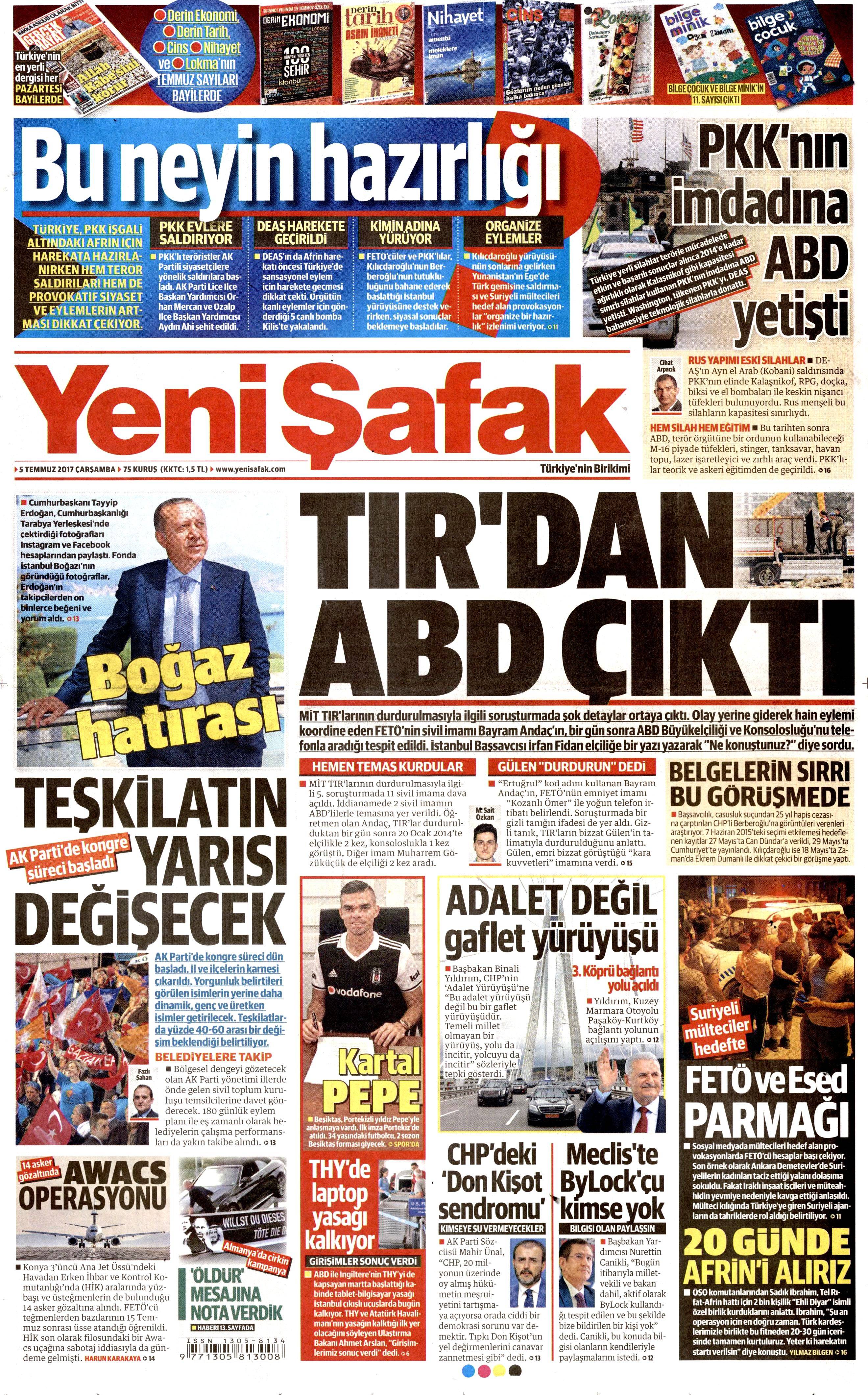 5 Temmuz 2017 Çarşamba gazete manşetleri - 25