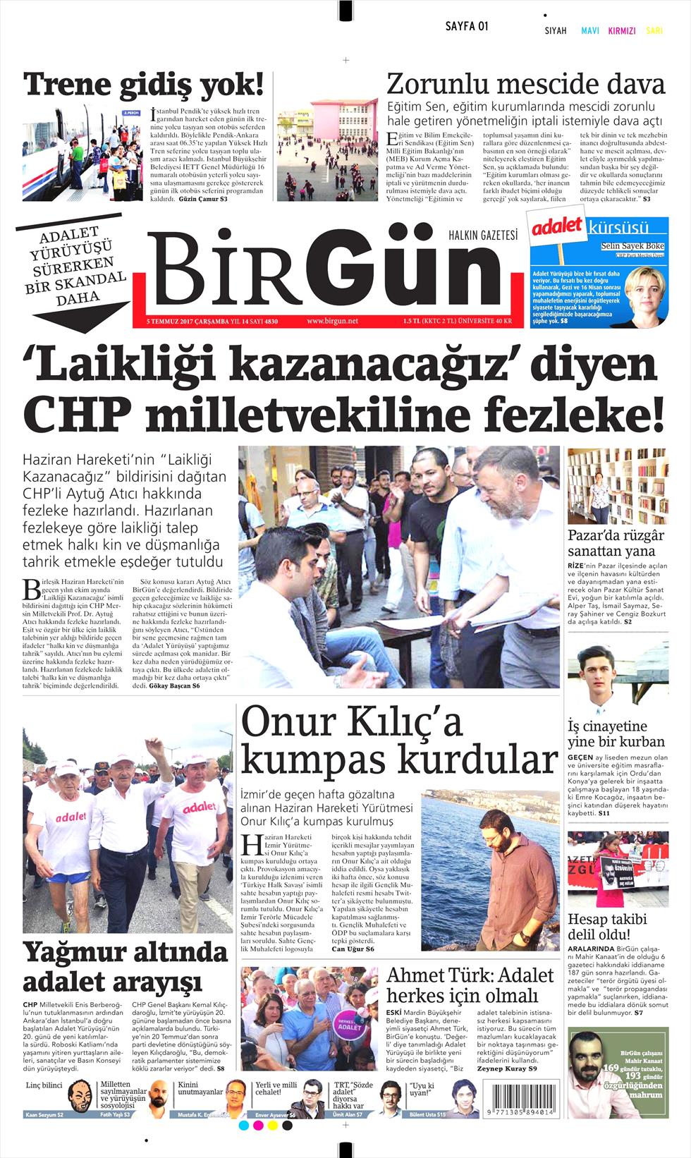 5 Temmuz 2017 Çarşamba gazete manşetleri - 27