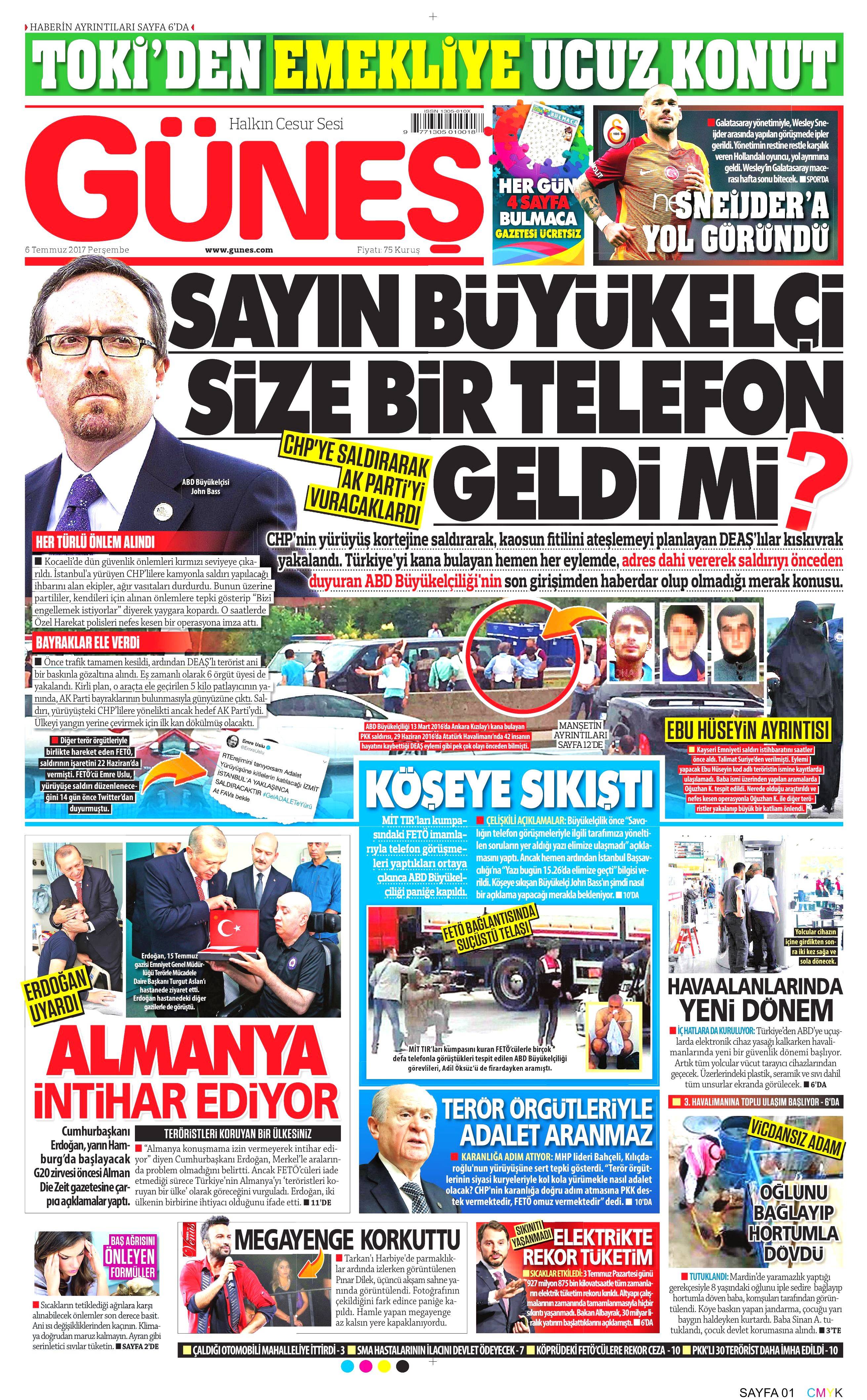 6 Temmuz 2017 Perşembe gazete manşetleri - 4