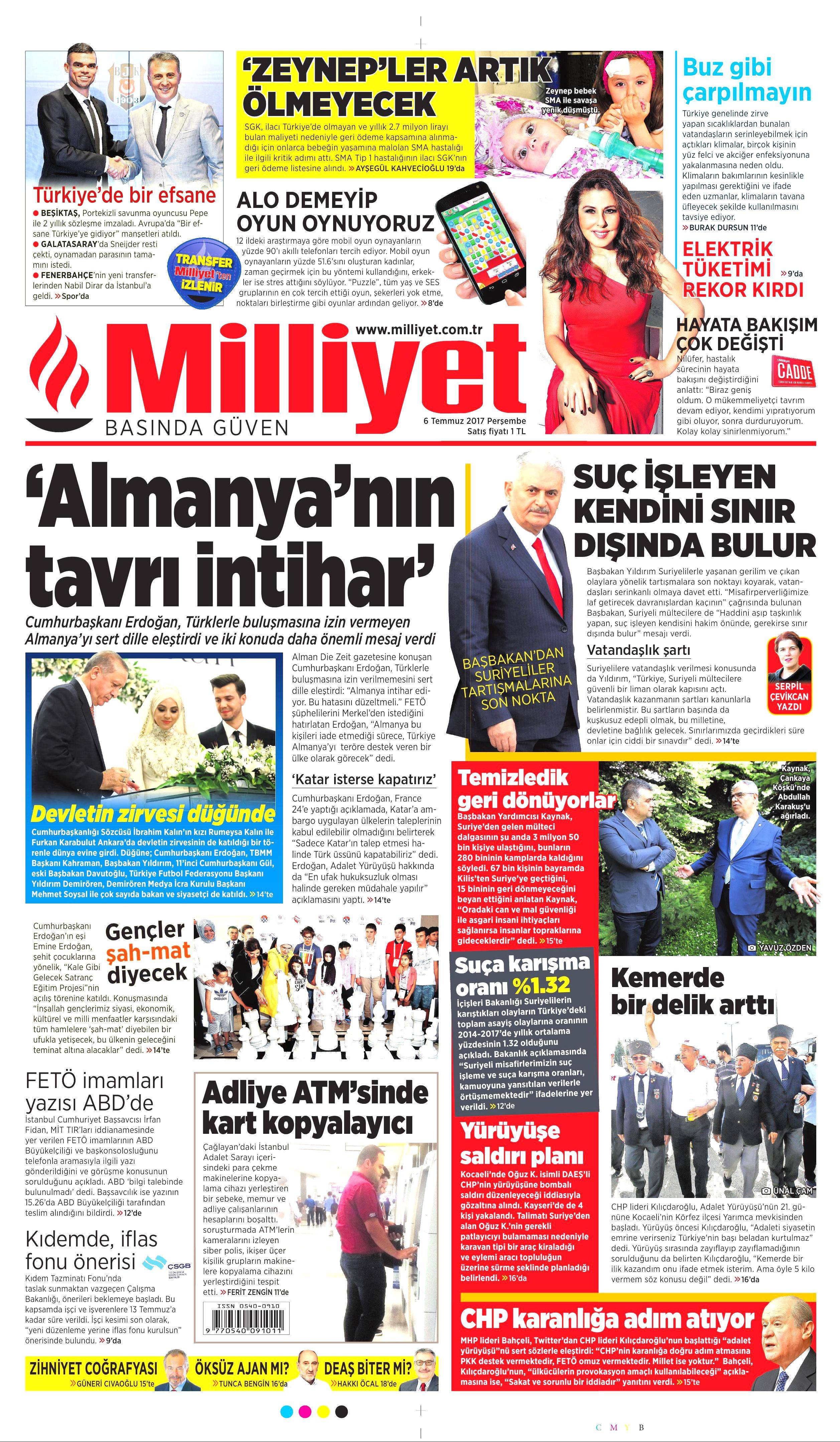 6 Temmuz 2017 Perşembe gazete manşetleri - 11