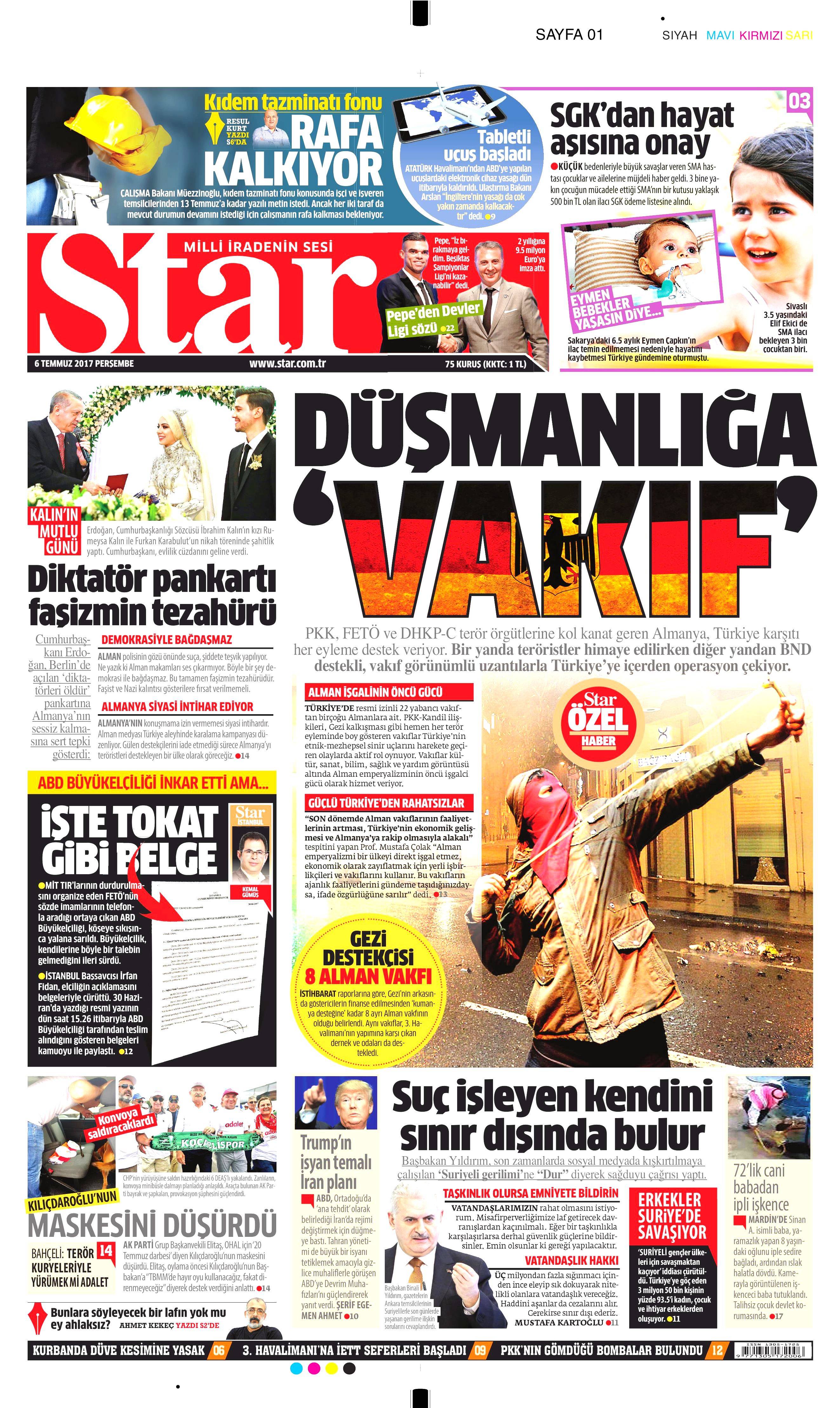 6 Temmuz 2017 Perşembe gazete manşetleri - 14
