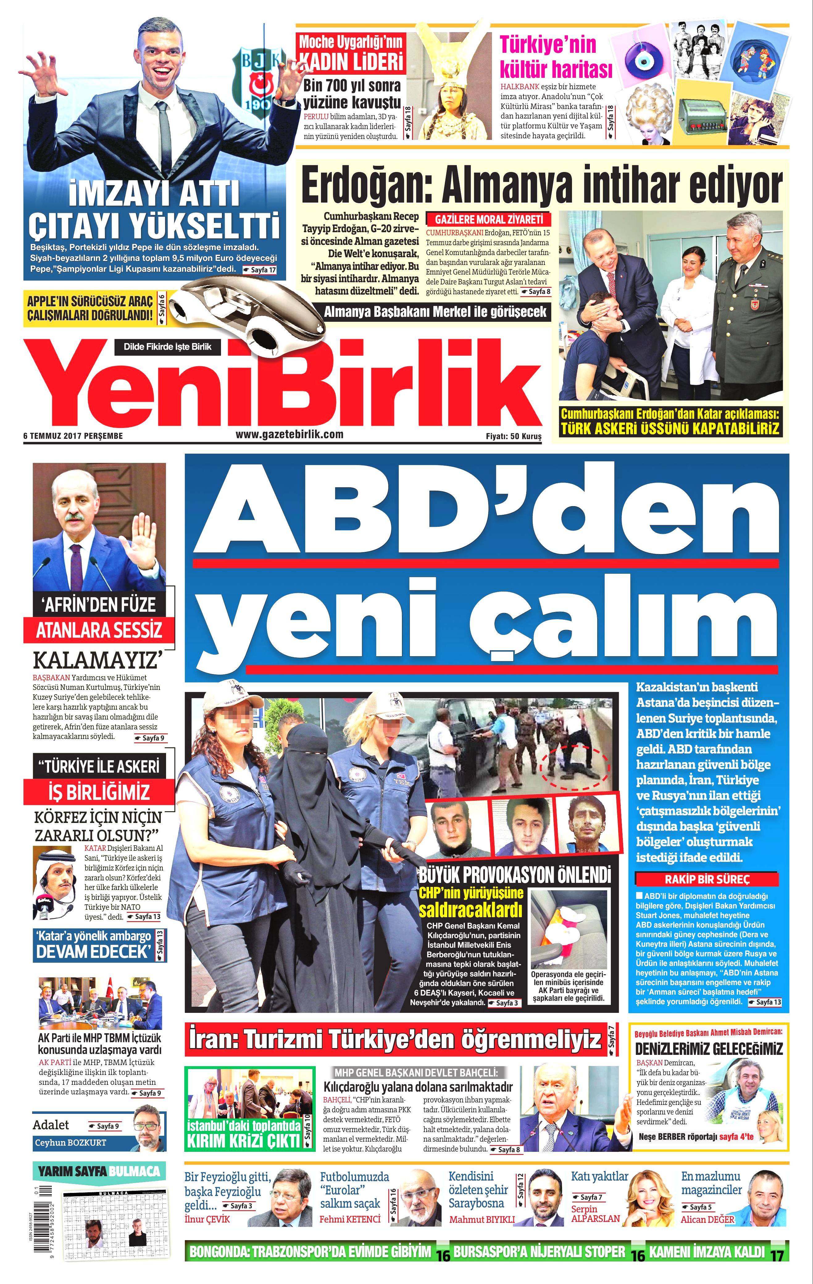 6 Temmuz 2017 Perşembe gazete manşetleri - 20