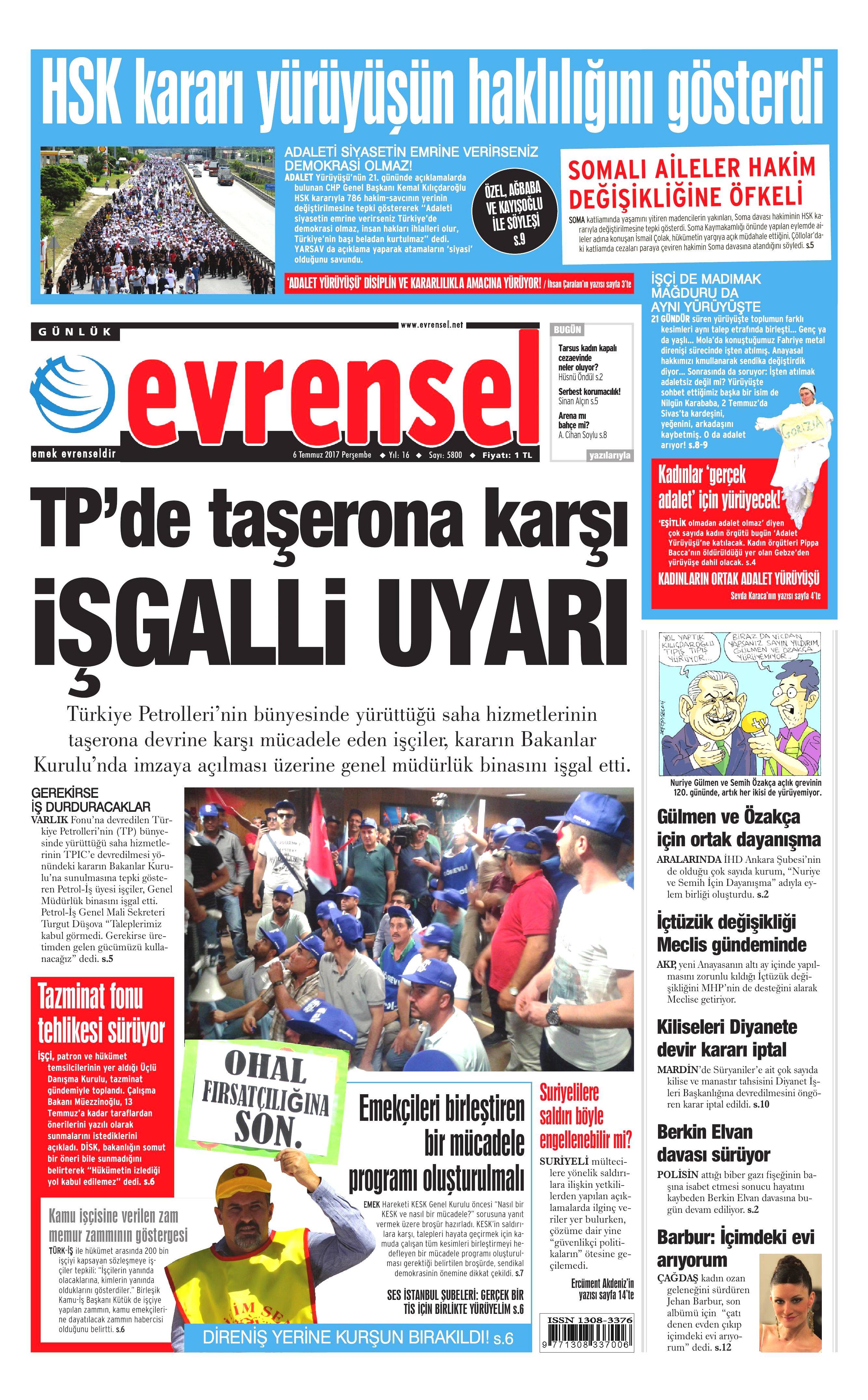 6 Temmuz 2017 Perşembe gazete manşetleri - 27