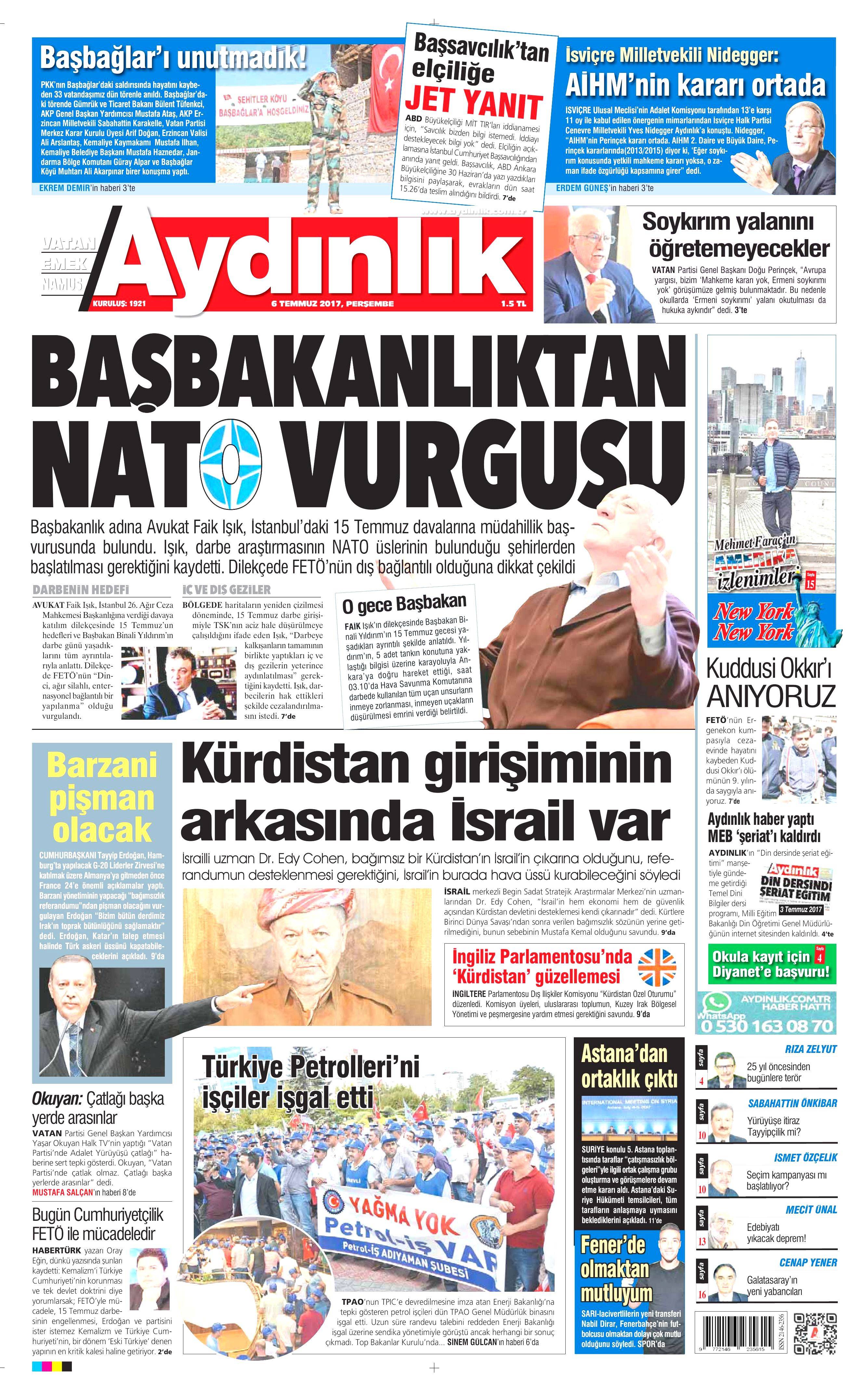 6 Temmuz 2017 Perşembe gazete manşetleri - 29