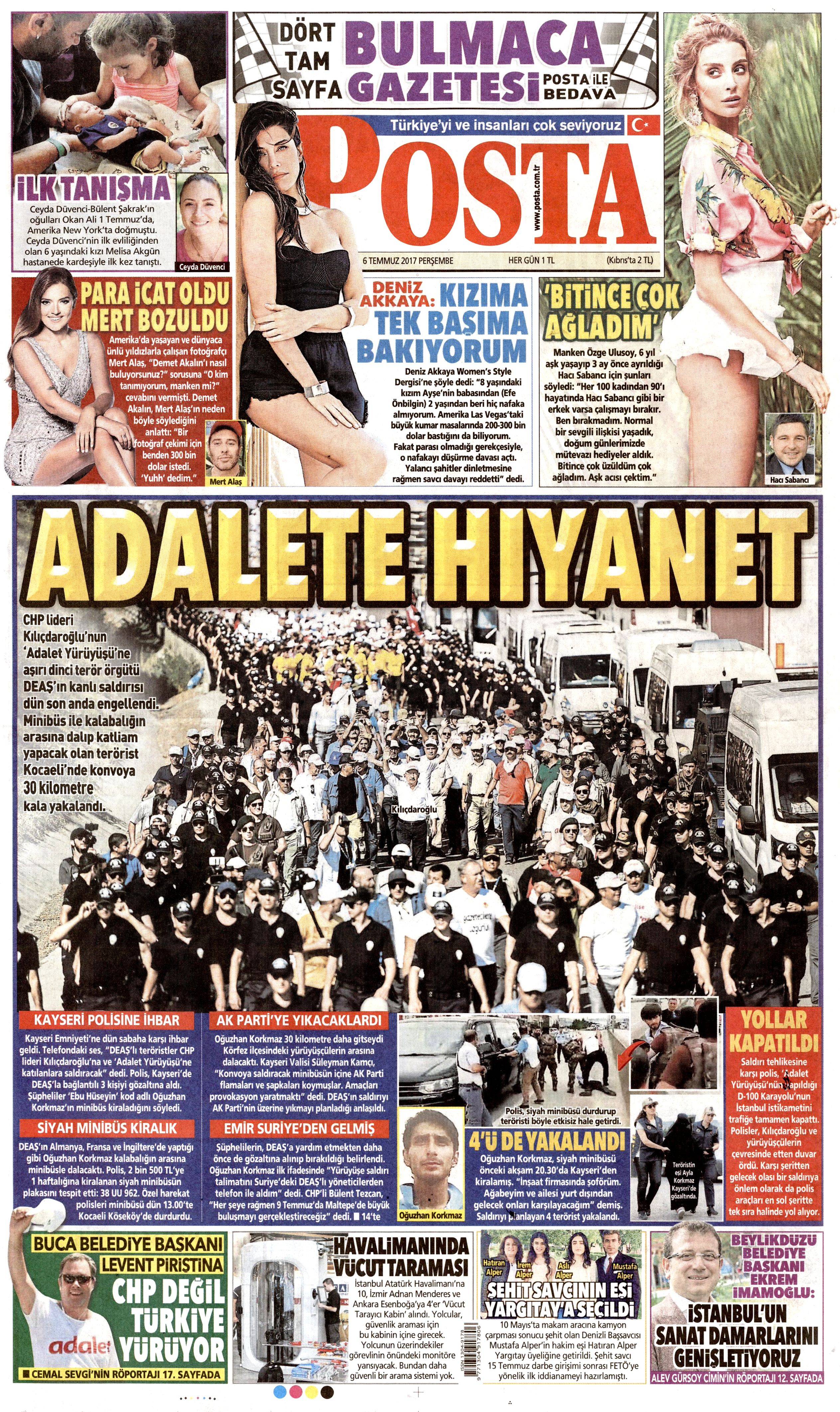 6 Temmuz 2017 Perşembe gazete manşetleri - 28