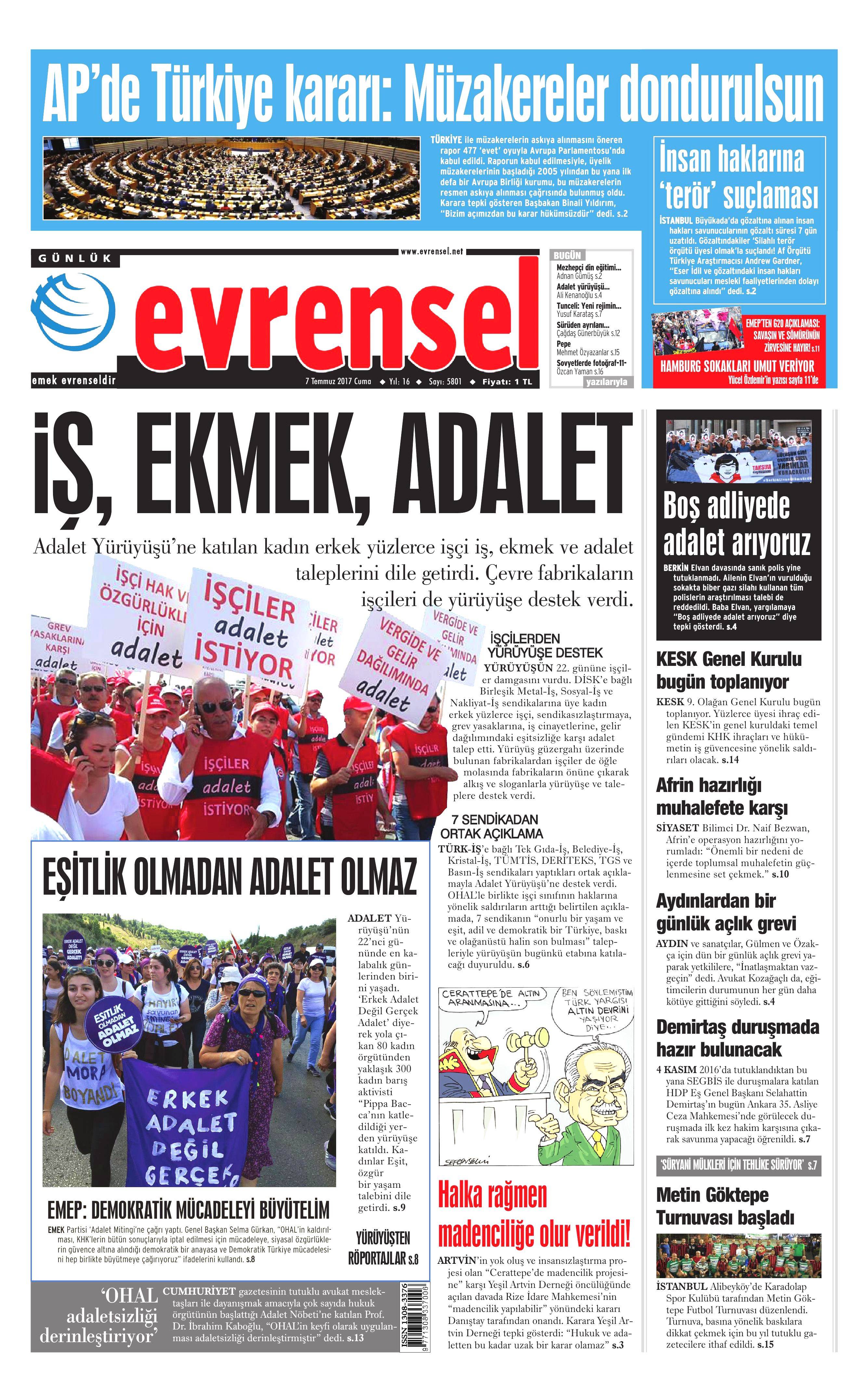 7 Temmuz 2017 Cuma gazete manşetleri - 27