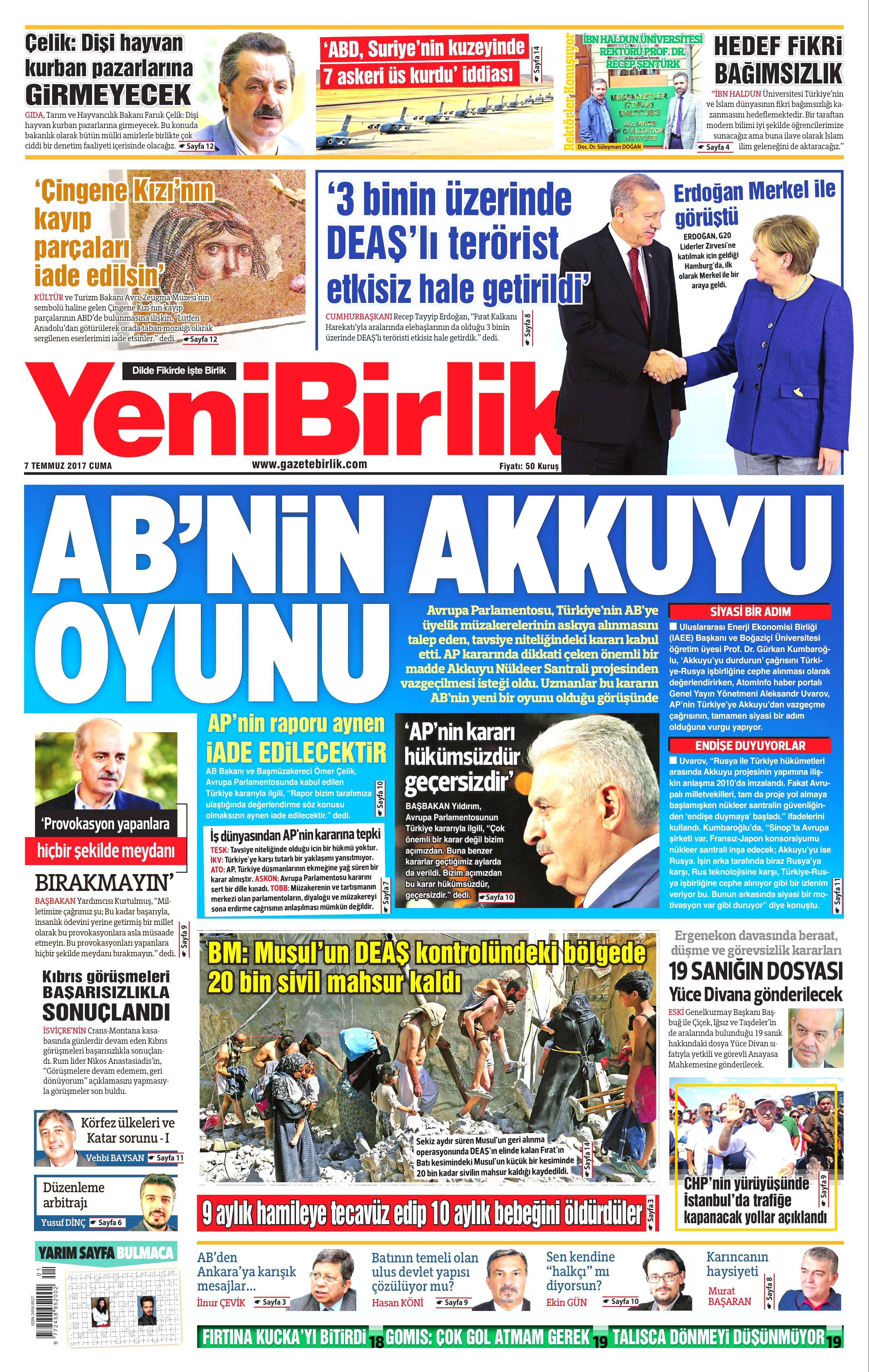 7 Temmuz 2017 Cuma gazete manşetleri - 20