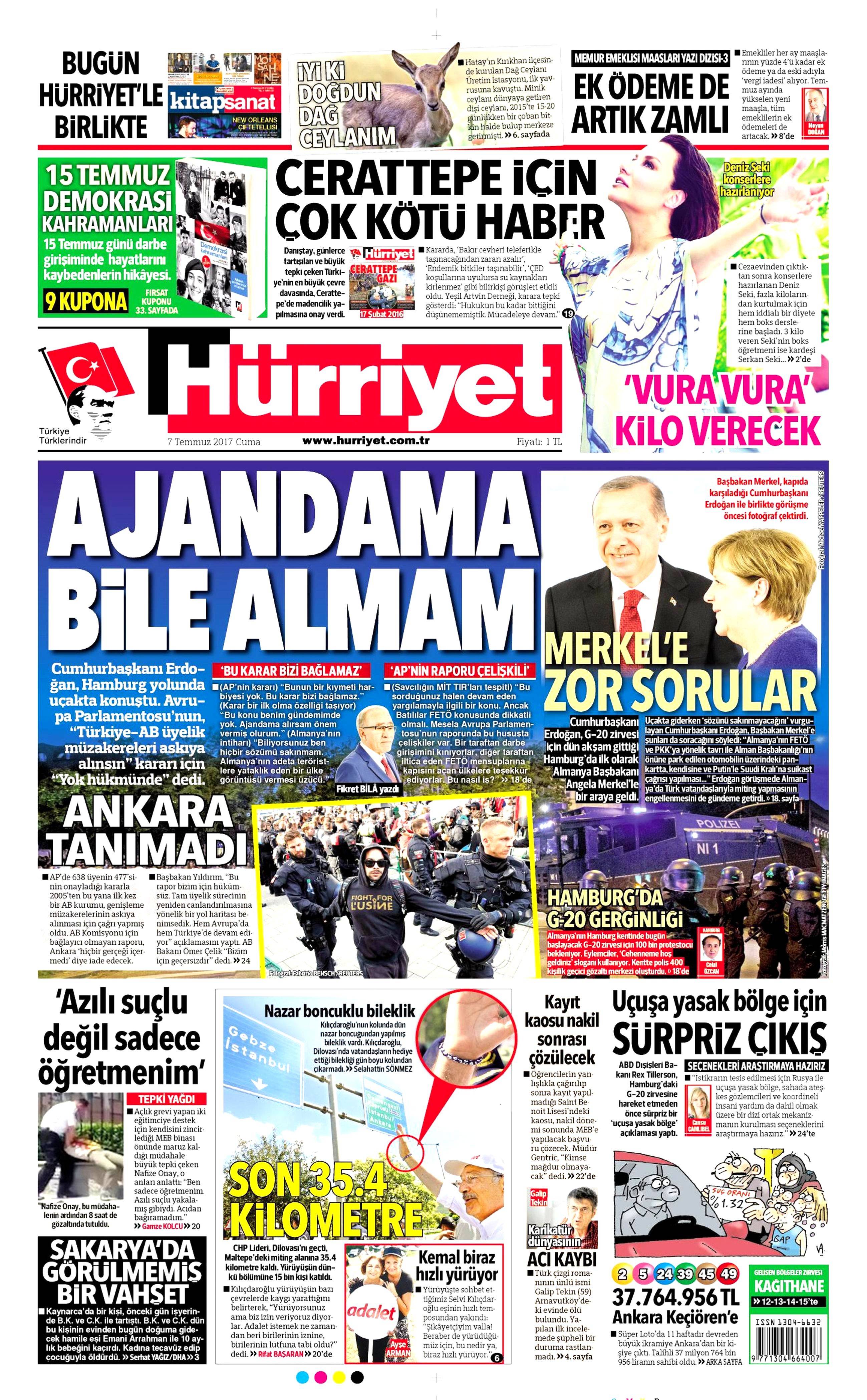 7 Temmuz 2017 Cuma gazete manşetleri - 6