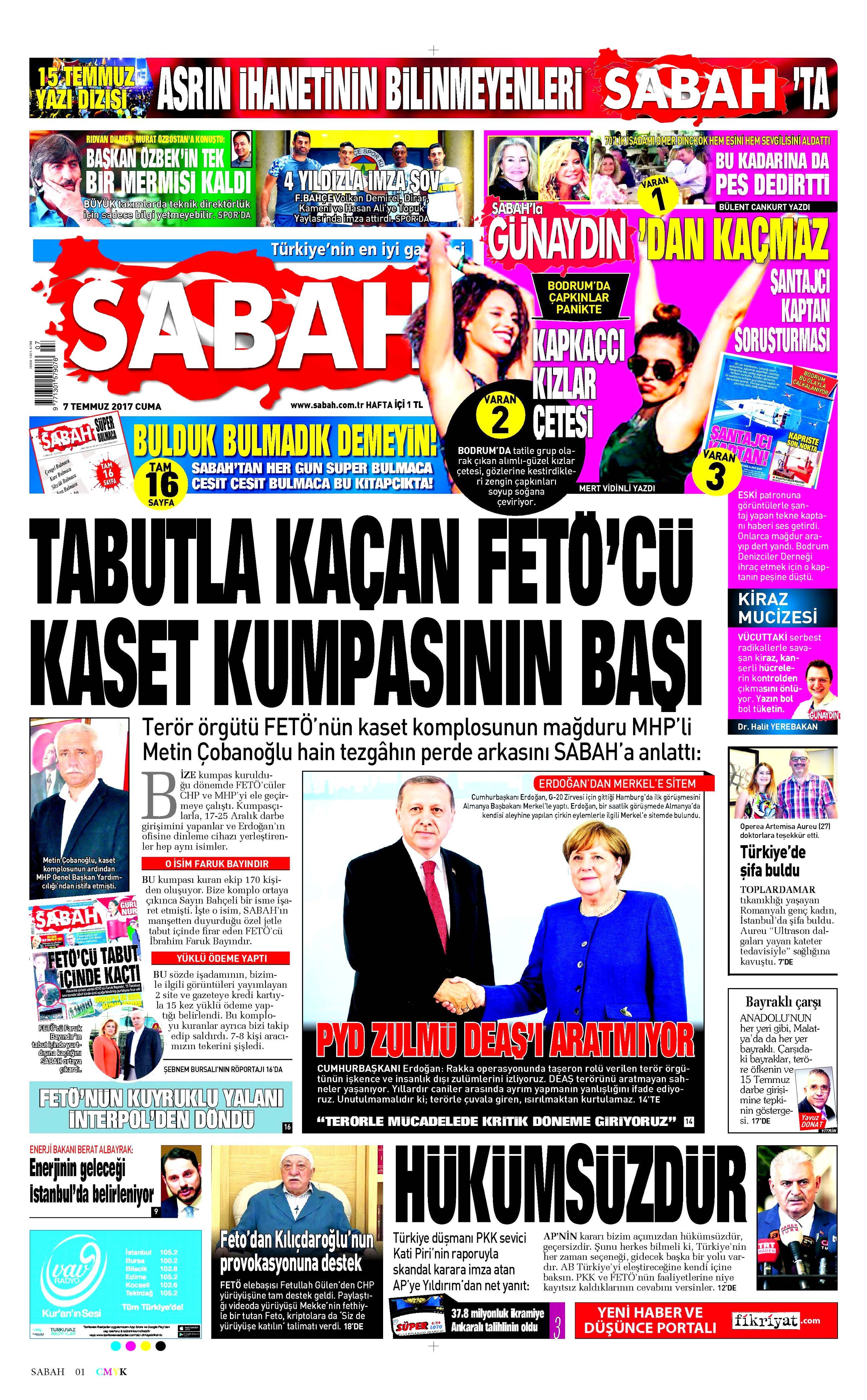 7 Temmuz 2017 Cuma gazete manşetleri - 13