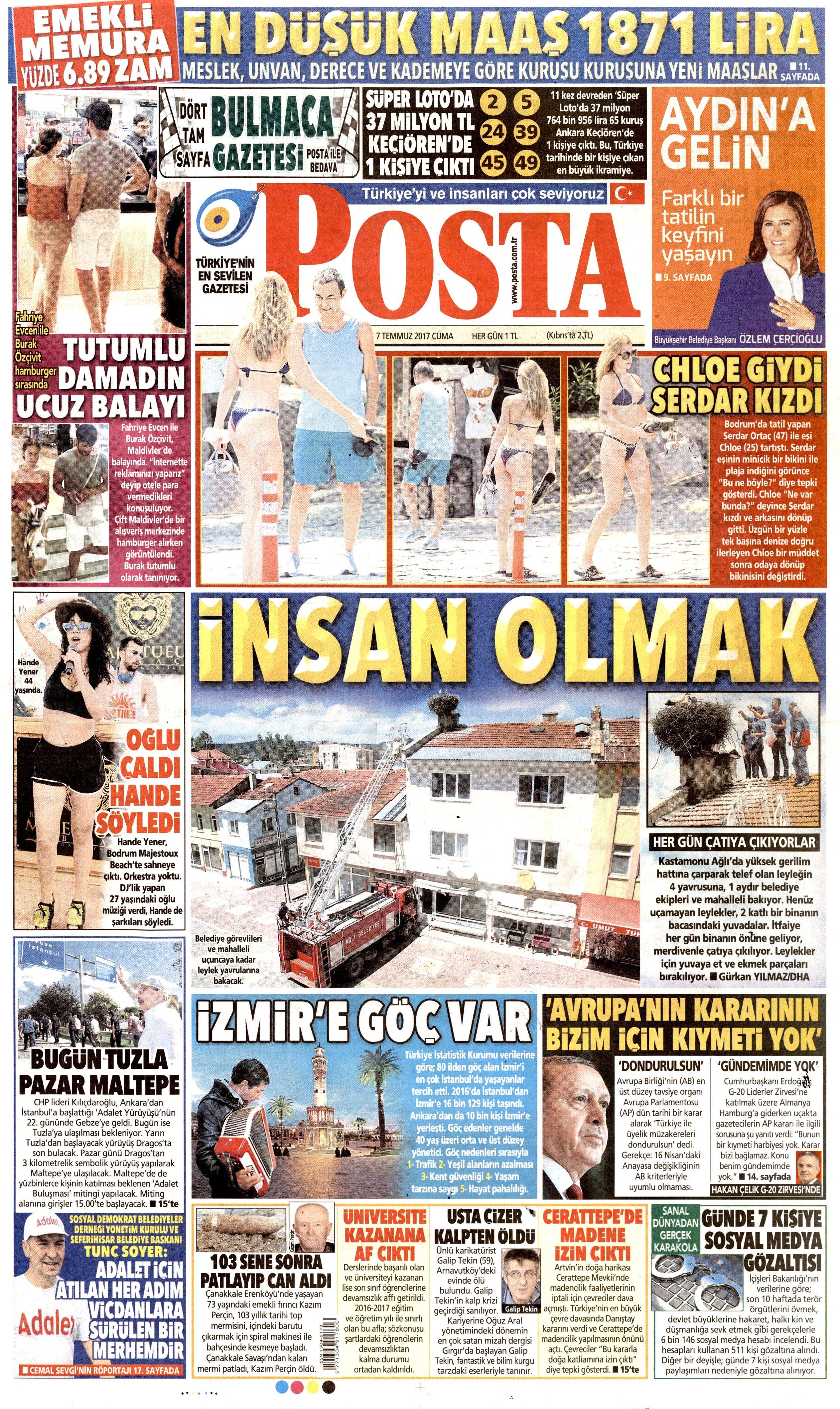 7 Temmuz 2017 Cuma gazete manşetleri - 29