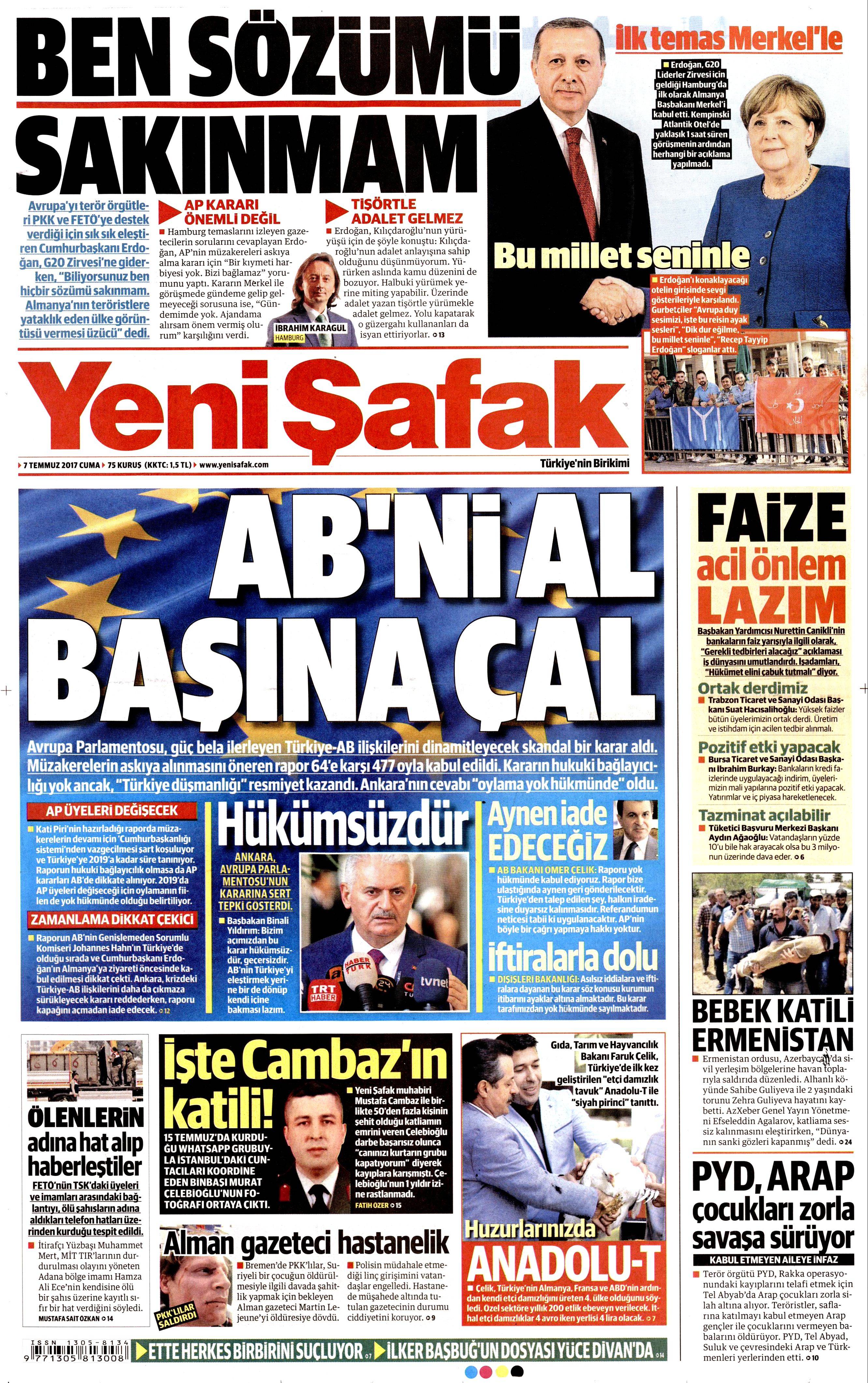 7 Temmuz 2017 Cuma gazete manşetleri - 24
