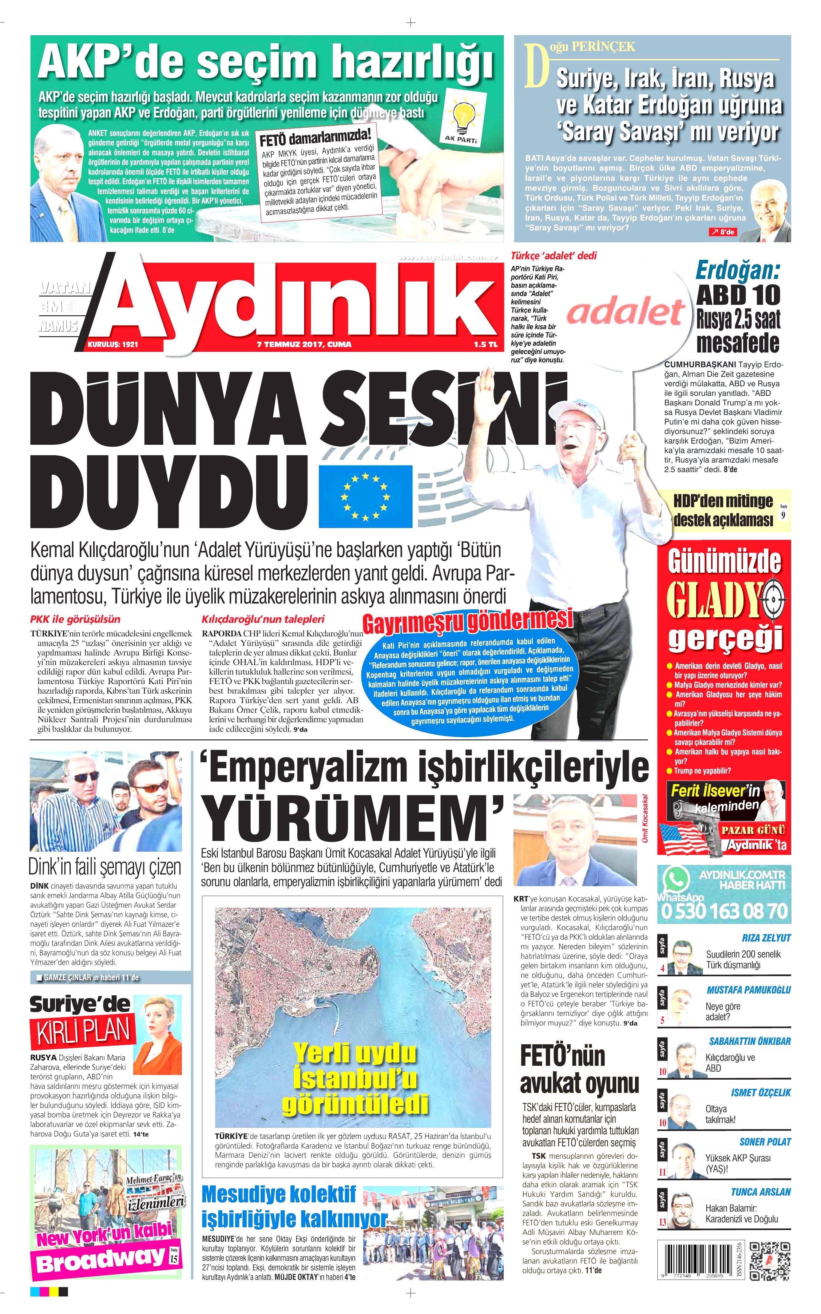 7 Temmuz 2017 Cuma gazete manşetleri - 25